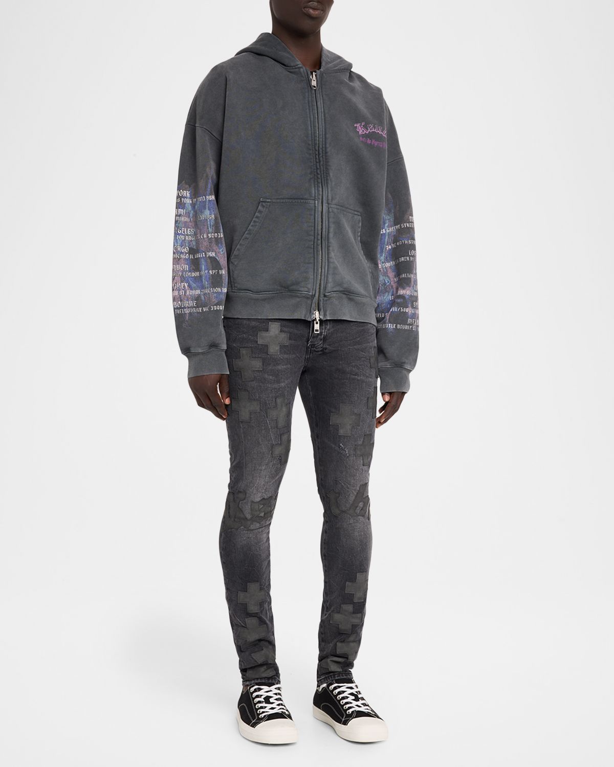 Ksubi Men 's Fallen Ekcess Full-Zip Hoodie