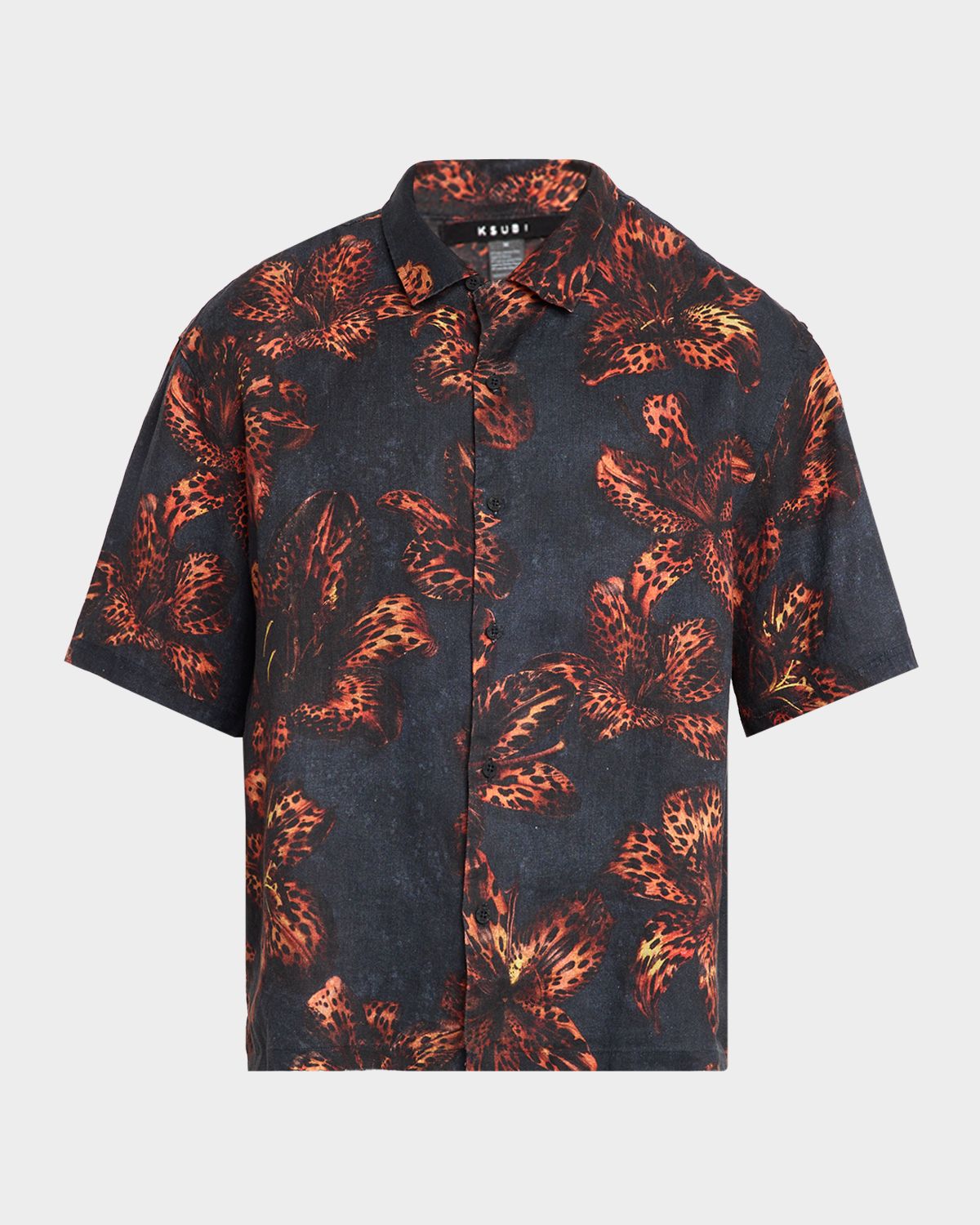 Ksubi Men 's Palazzo Diner Floral Linen Camp Shirt
