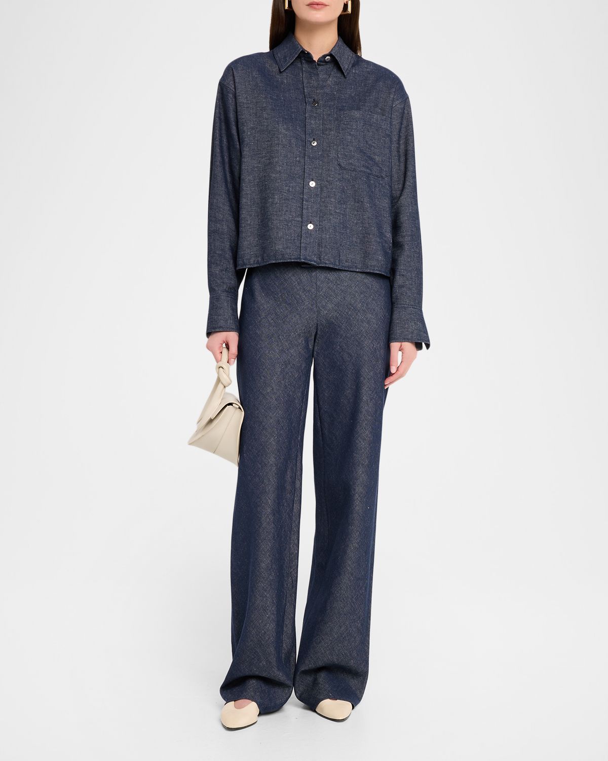 Vince Colette High-Rise Chambray Bias Pants