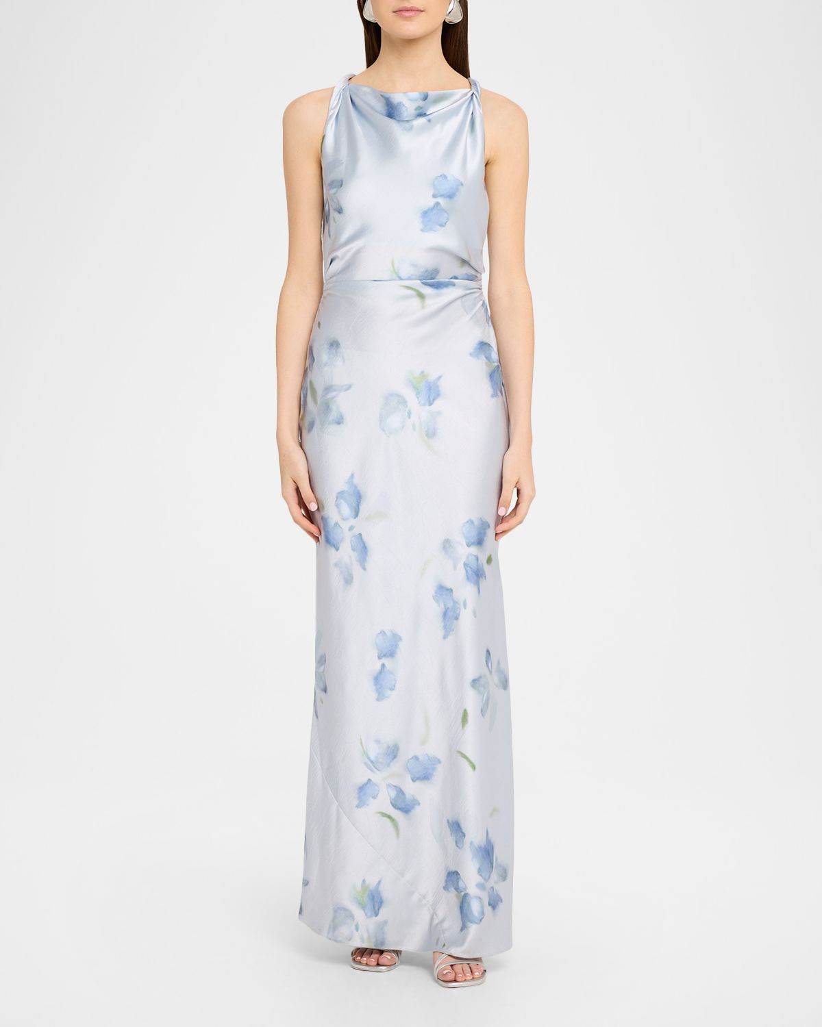 Vince Twisted Petal Blur Satin Dress