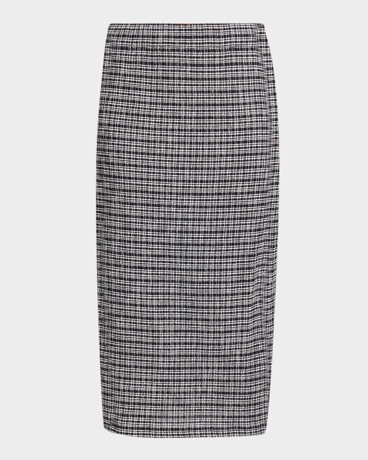 Vince Plaid Knit Midi Skirt