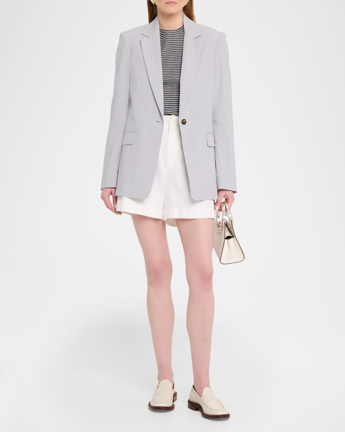 Vince Linen-Blend Single-Breasted Blazer