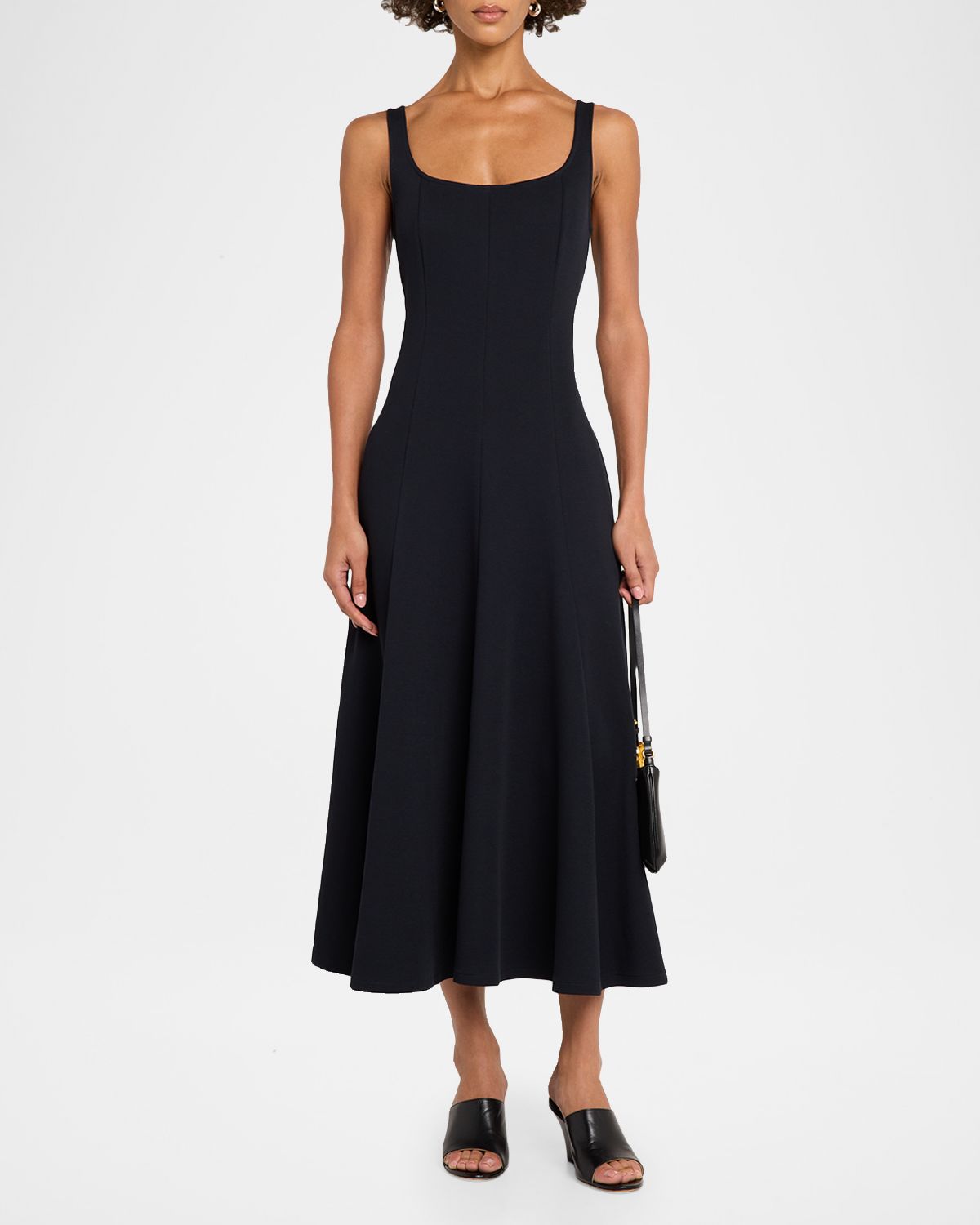 Vince Seamed Square-Neck Knit Midi Dress | Thumbnail 5 Vince Seamed Square-Neck Knit Midi Dress | Thumbnail 5