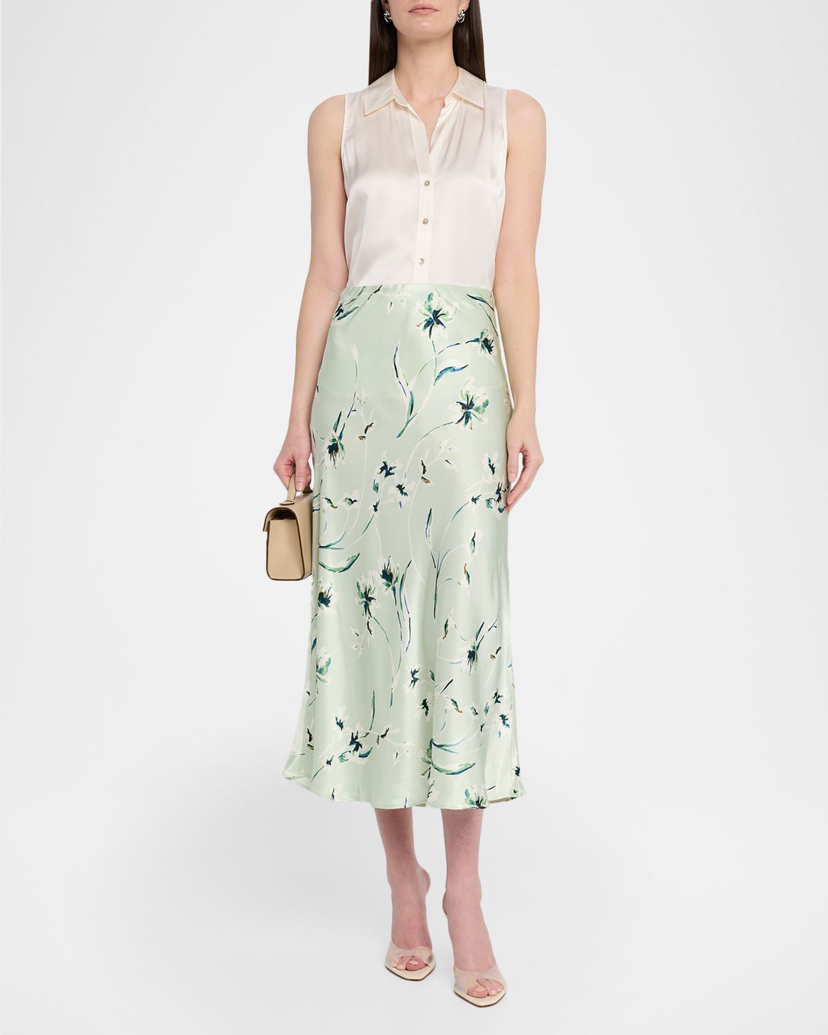 Rails Anya Satin Midi Skirt