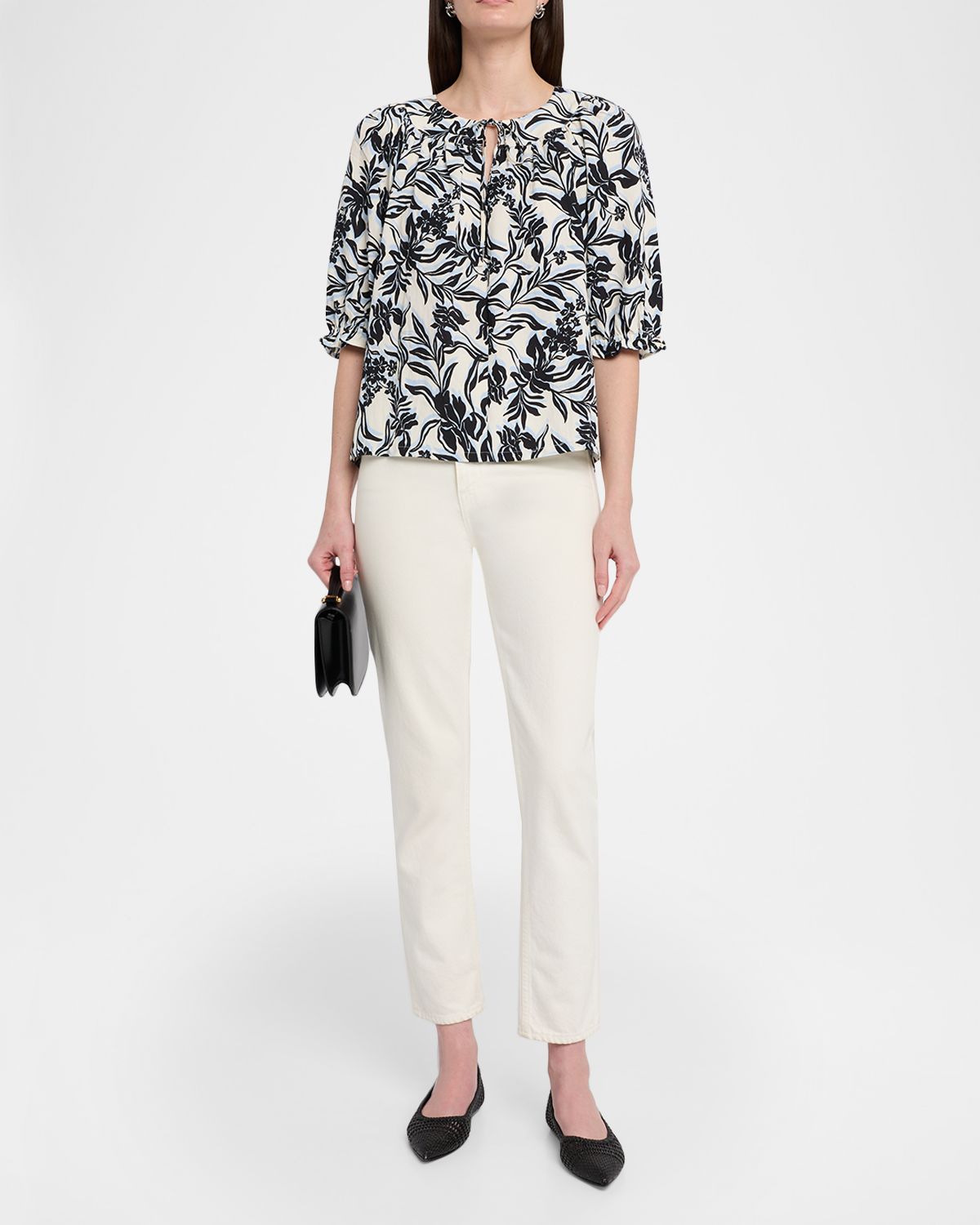 Rails Belina Poplin Tie-Front Top