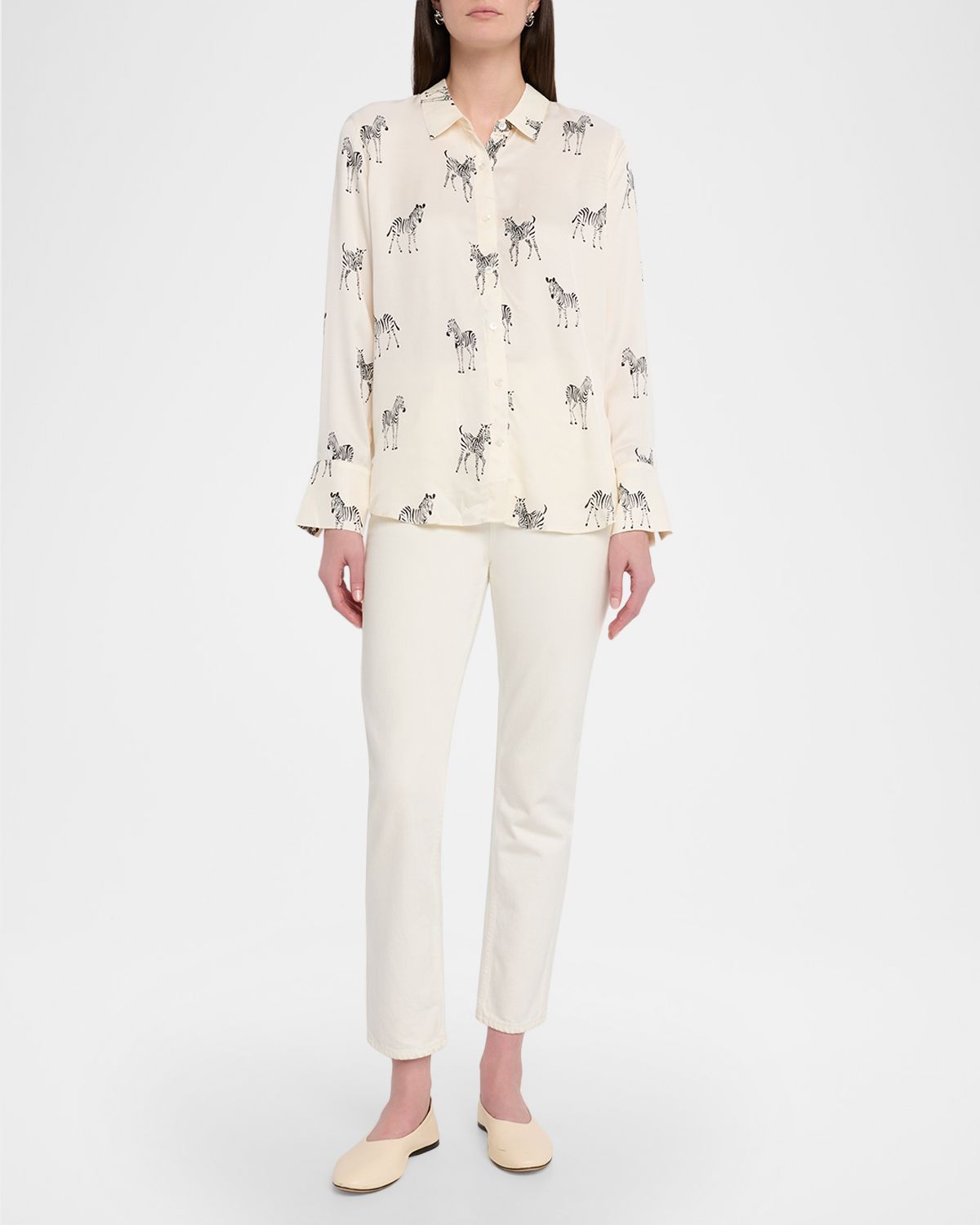 Rails Saige Zebra Button-Front Shirt