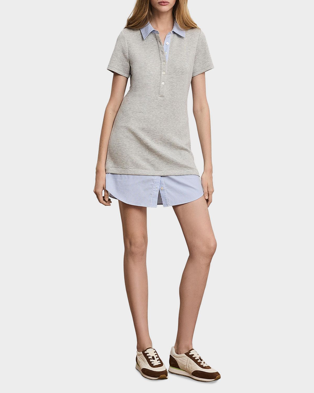 Veronica Beard Kenwood Mixed-Media Mini Dress