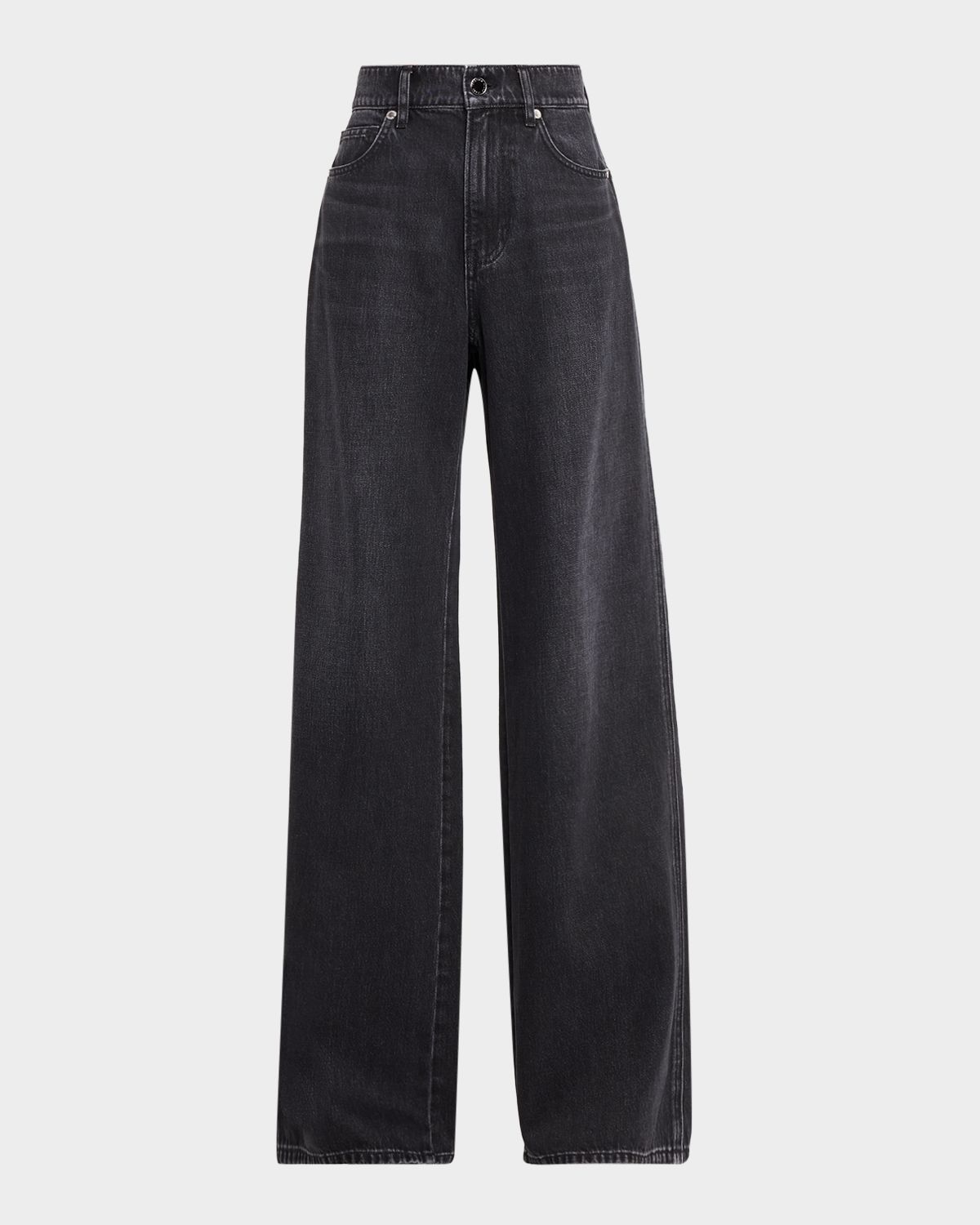 Veronica Beard Kasey Mid-Rise Wide-Leg Jeans