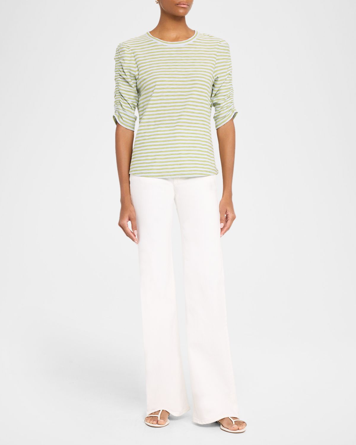 Veronica Beard Crosbie Mid-Rise Slim Wide-Leg Jeans