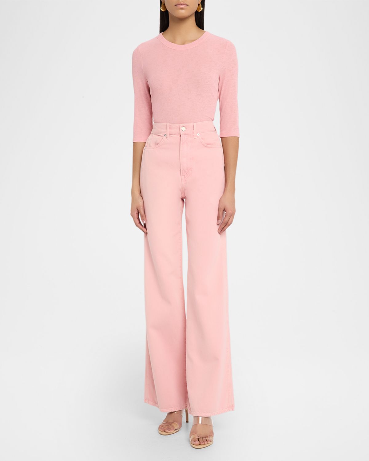 Veronica Beard Taylor High-Rise Wide-Leg Jeans