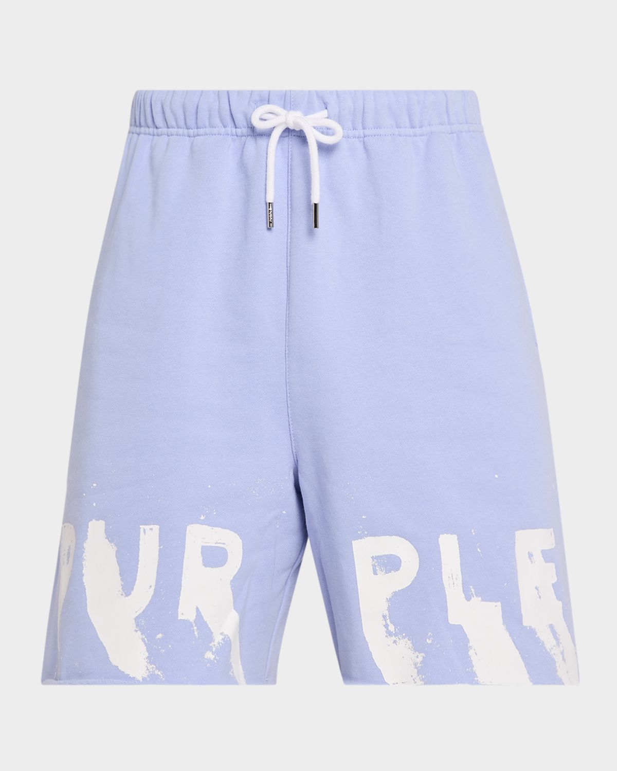 PURPLE Men 's Painted Wordmark Cotton Fleece Shorts
