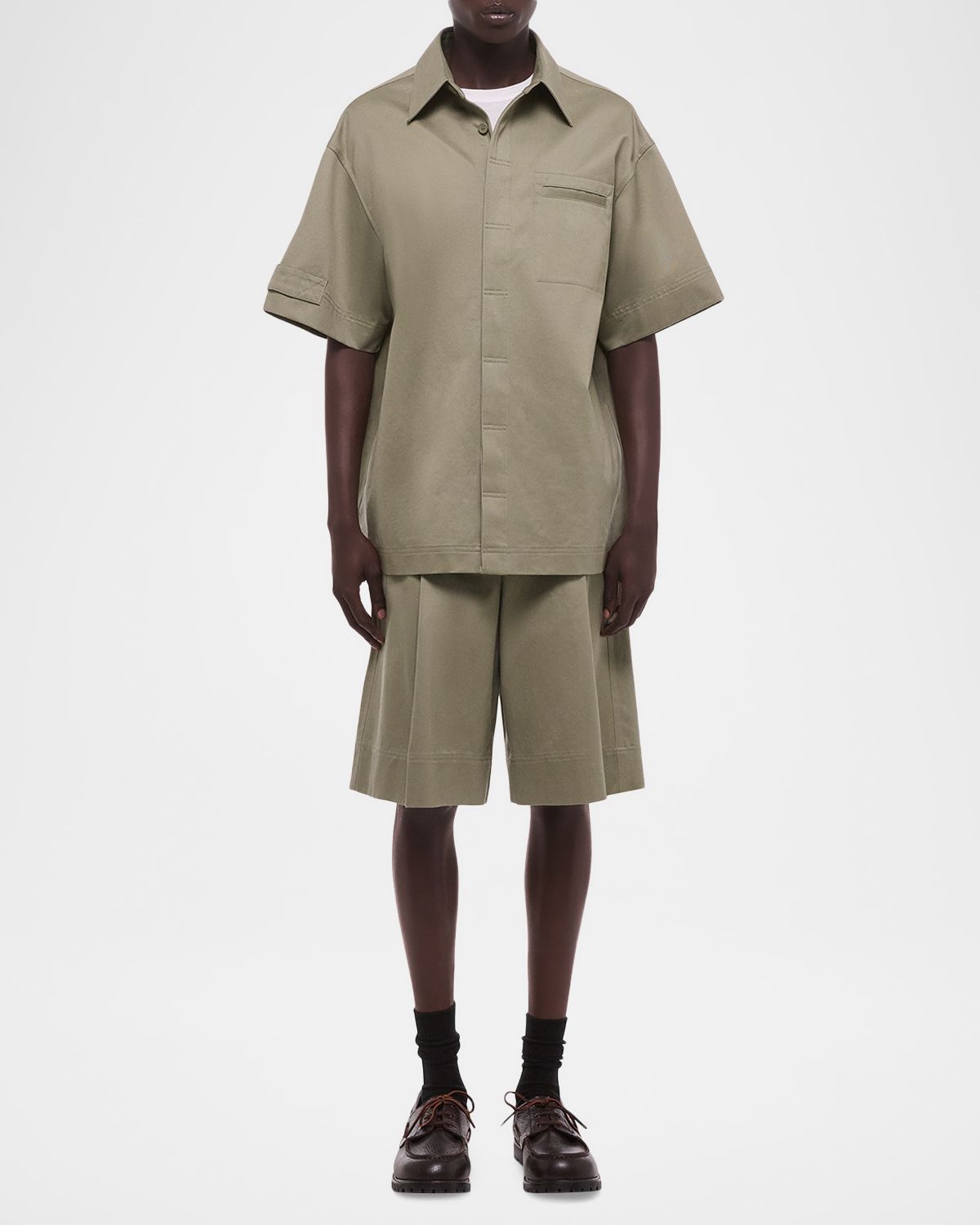 Helmut Lang Men 's Short-Sleeved Loop Tape Shirt