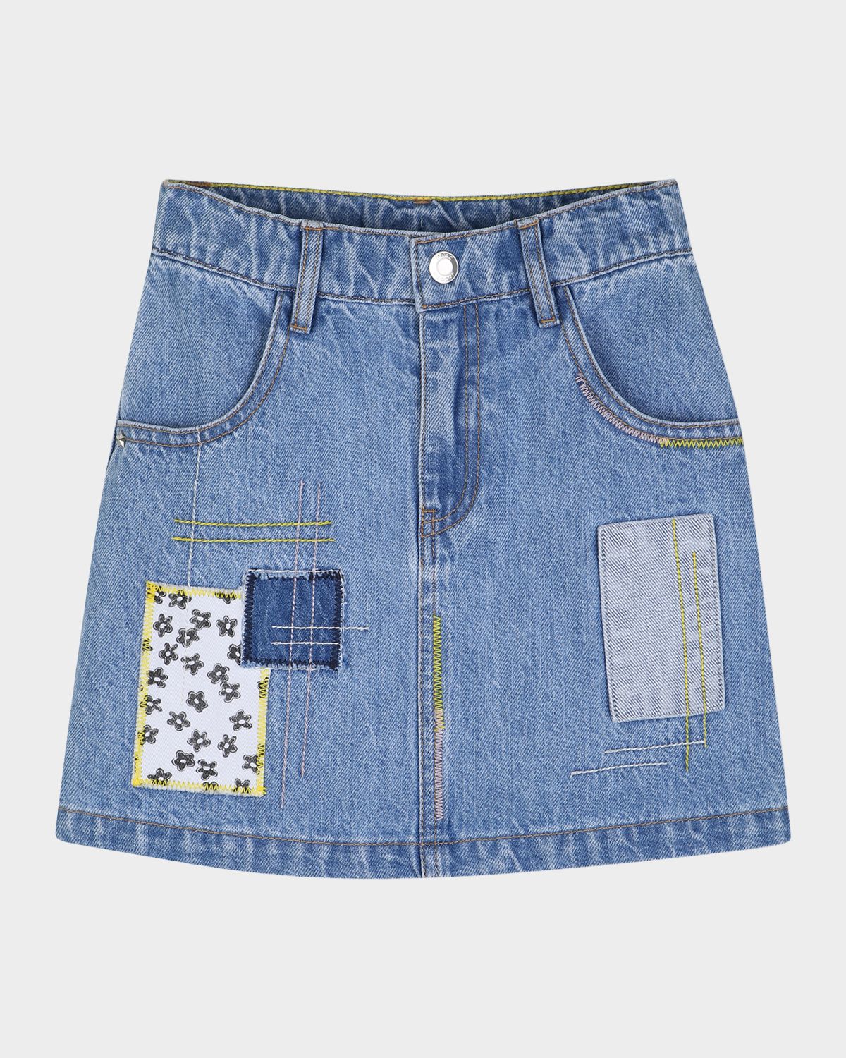 Marc Jacobs Girl 's Patchwork Denim Mini Skirt, Size -12