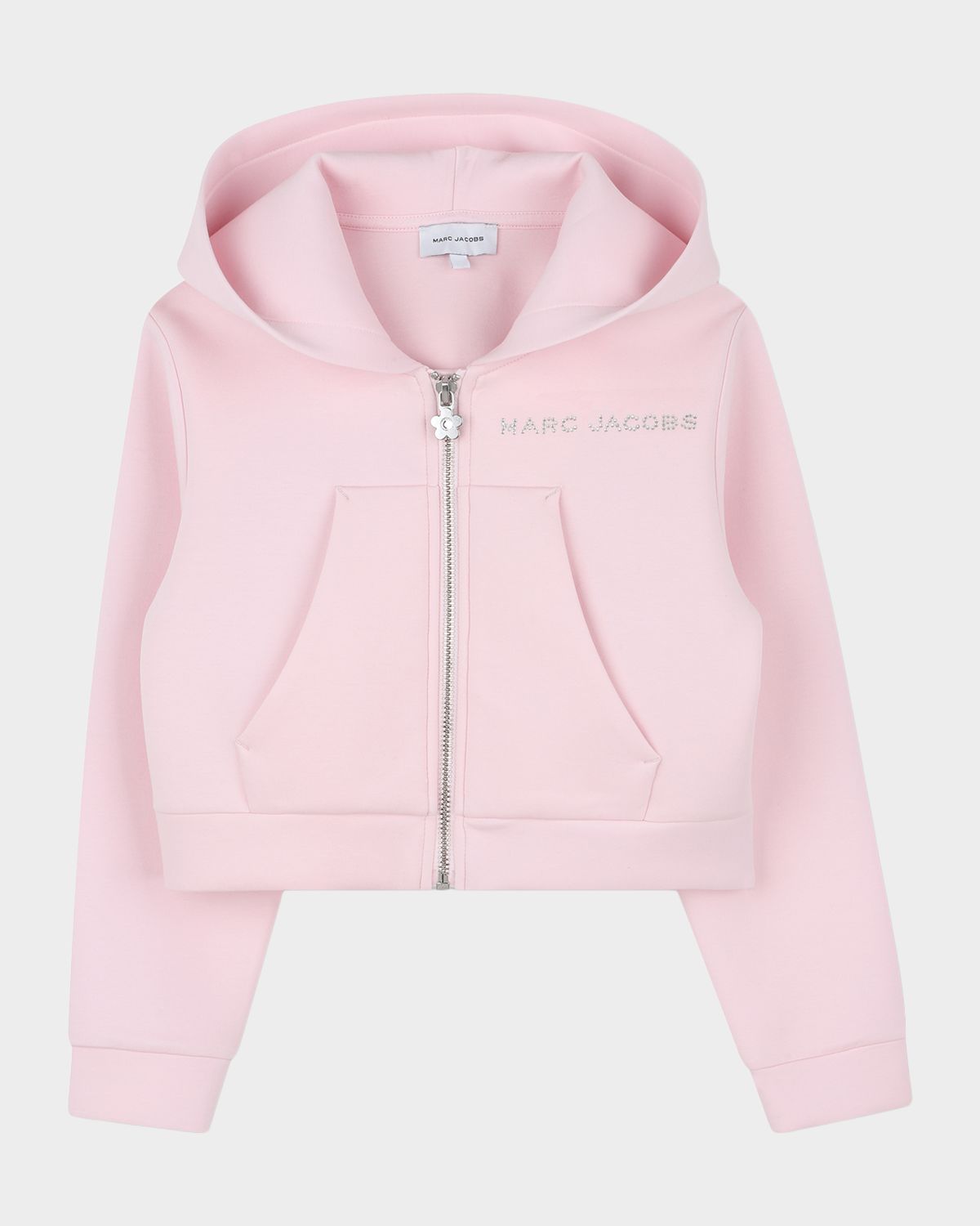 Marc Jacobs Girl 's Rhinestone Logo Hoodie, Size 4-6