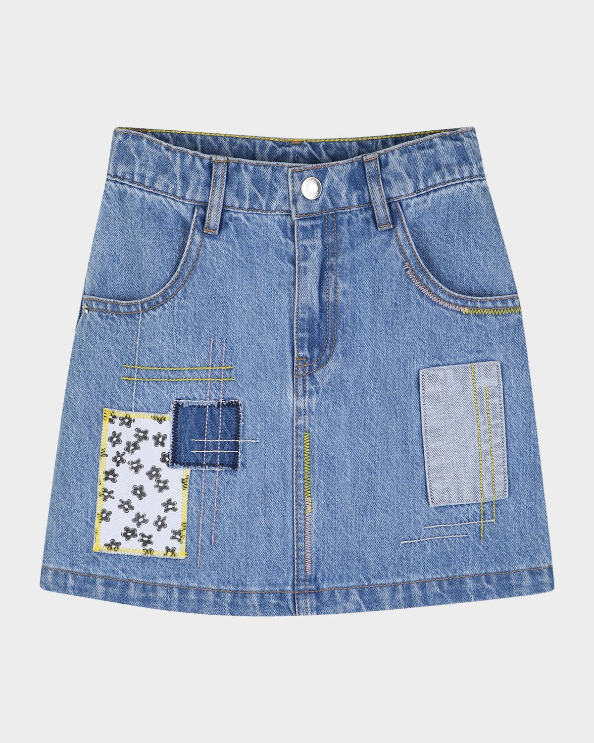 Marc Jacobs Girl 's Patchwork Mini Denim Skirt, Size 4-6