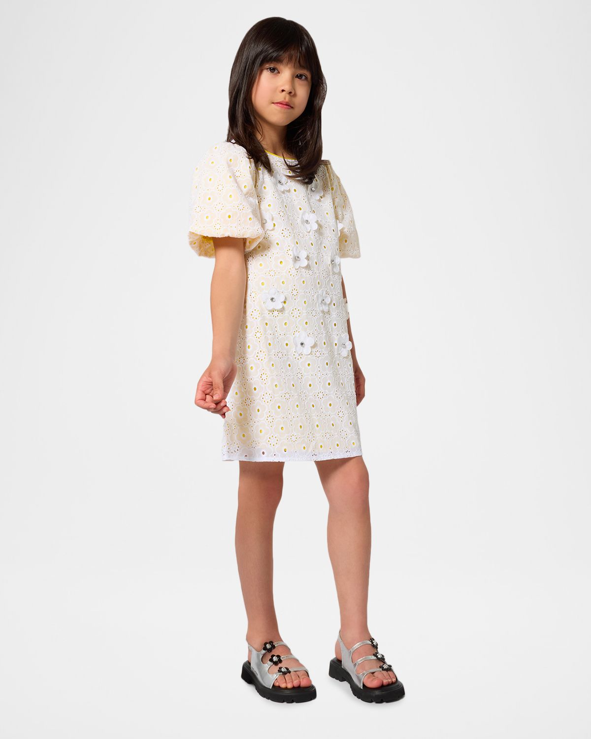 Marc Jacobs Girl 's The Eyelet Daisy Embroidered Dress, Size 4-6