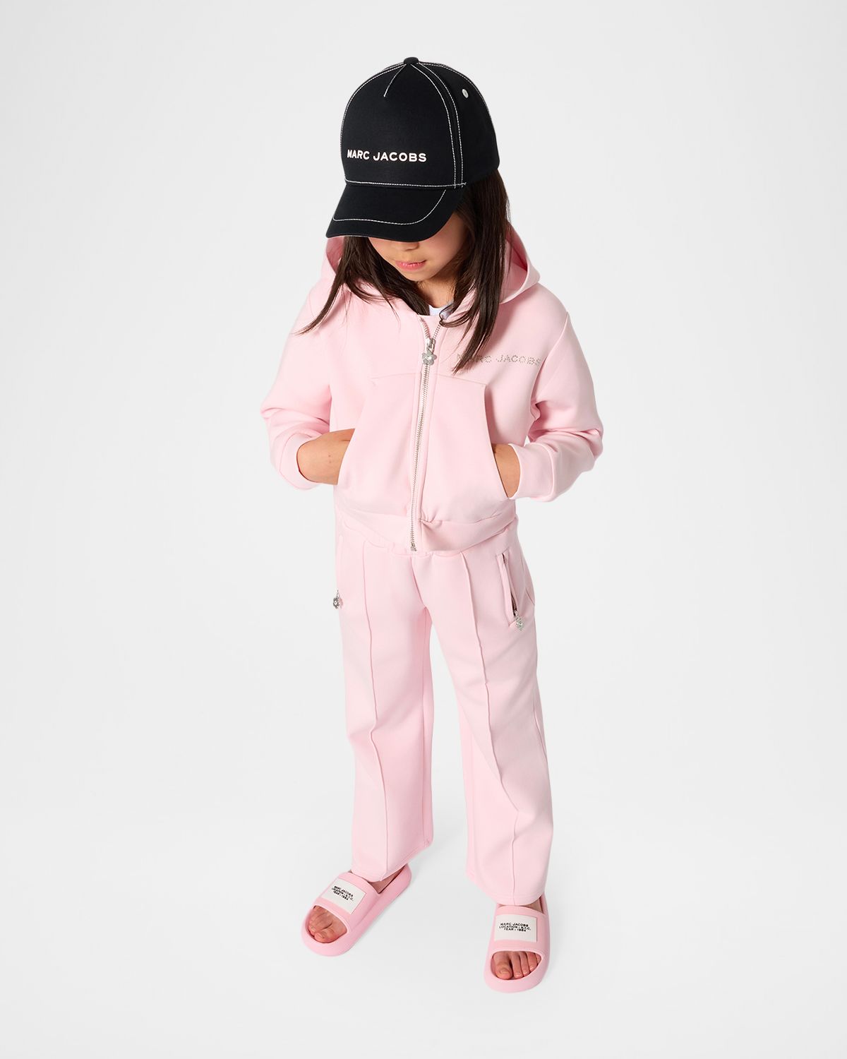 Marc Jacobs Girl 's Flower-Zip Jogger Pants, Size 4-6
