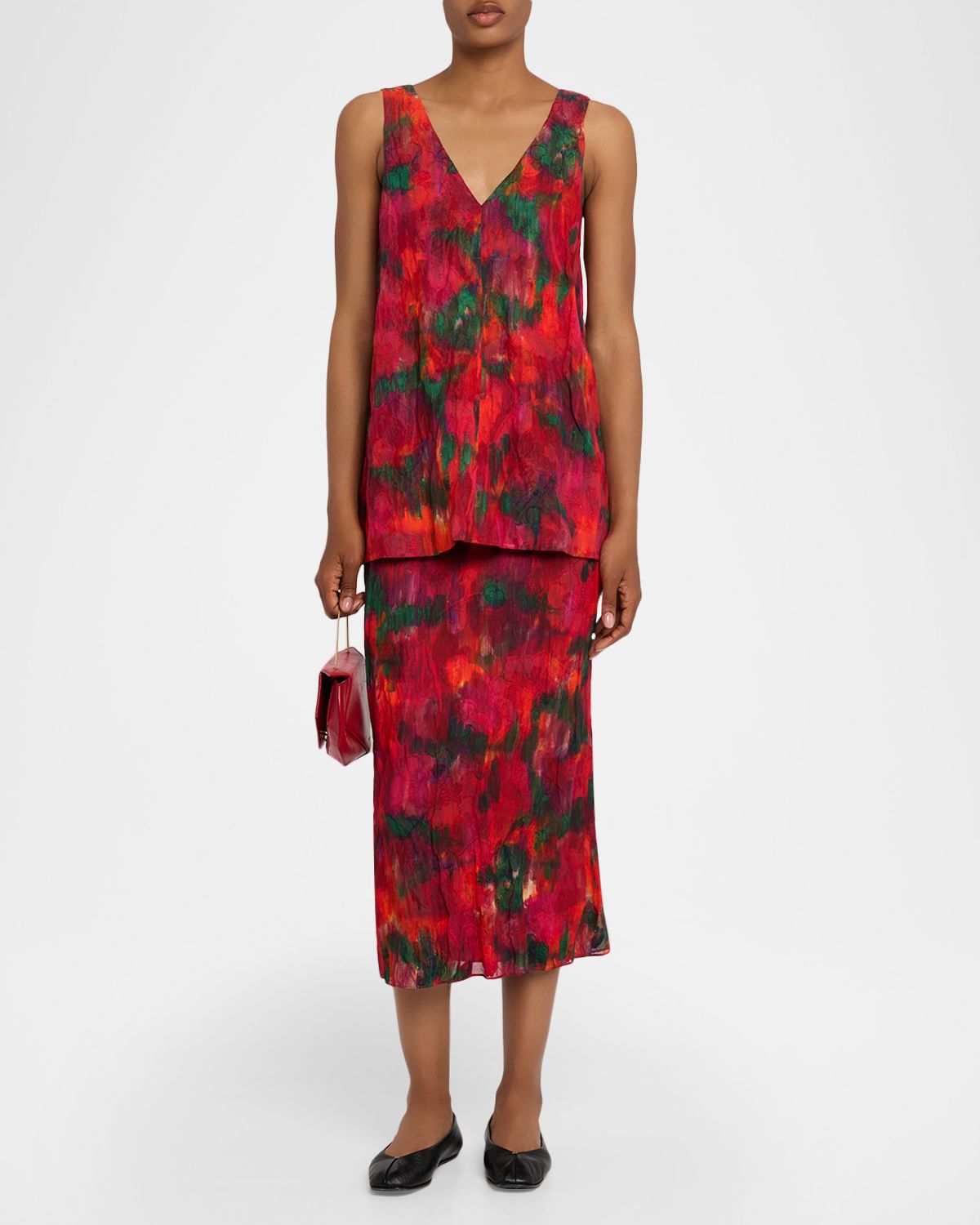 Lafayette 148 New York Abstract-Print Crinkled Cotton Midi Skirt | Thumbnail 5 Lafayette 148 New York Abstract-Print Crinkled Cotton Midi Skirt | Thumbnail 5