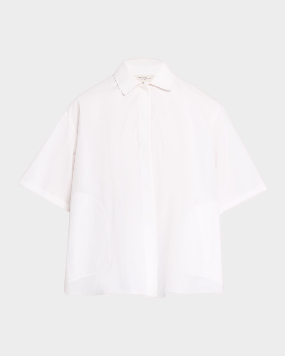 Lafayette 148 New York Pleated Cotton Shirt | Thumbnail 6