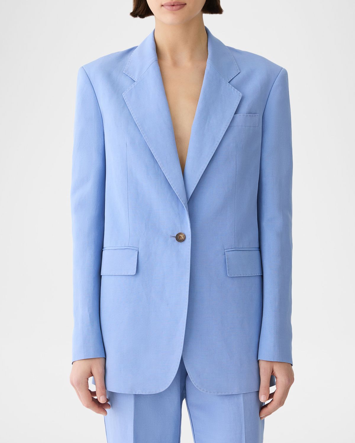 Lafayette 148 New York Single-Button Pick Stitch Blazer | Thumbnail 4