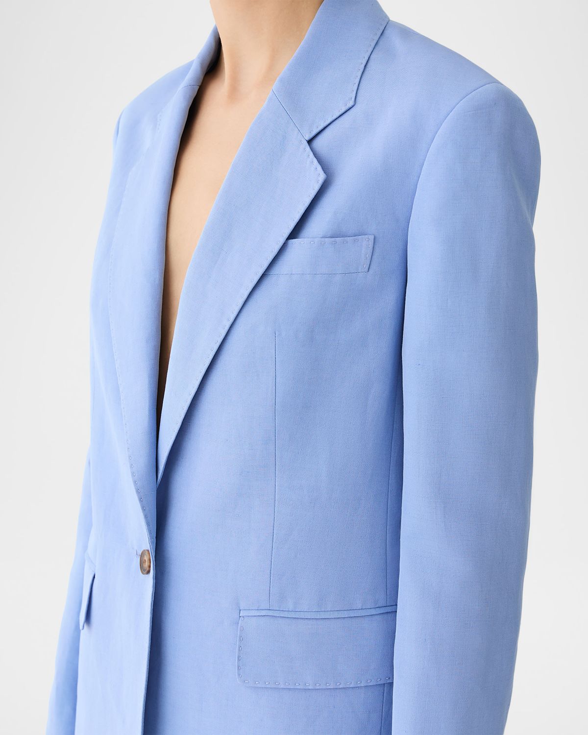 Lafayette 148 New York Single-Button Pick Stitch Blazer | Thumbnail 5