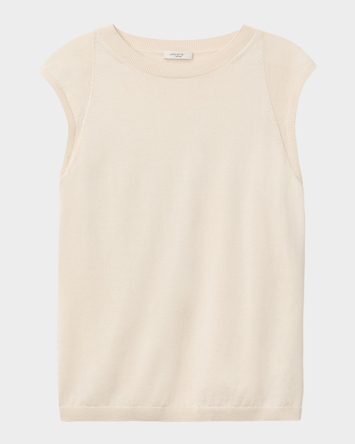 Lafayette 148 New York Crewneck Cotton-Silk Shell