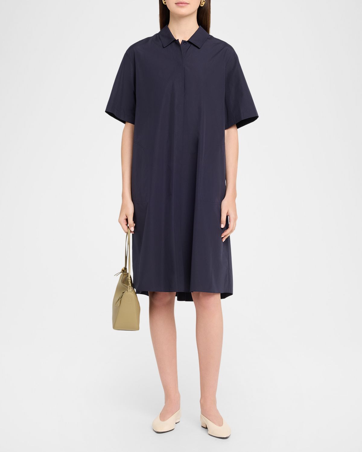 Lafayette 148 New York Pleated Cotton Shift Shirtdress | Thumbnail 5 Lafayette 148 New York Pleated Cotton Shift Shirtdress | Thumbnail 5