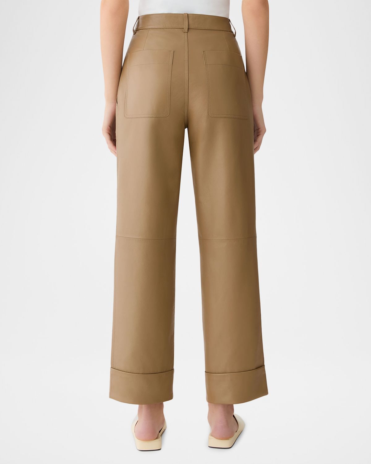 Lafayette 148 New York Highline Cropped Nappa Leather Pants