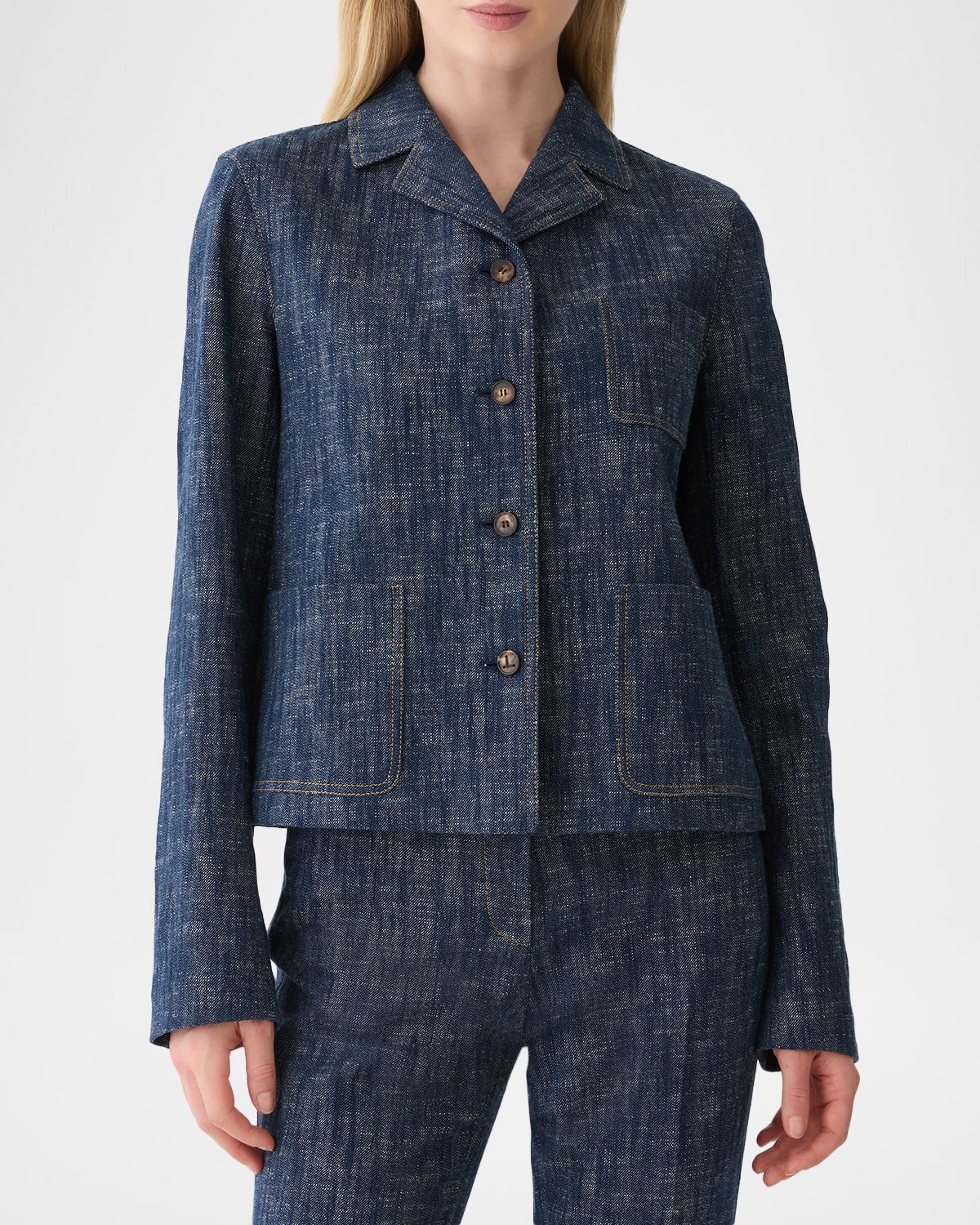 Lafayette 148 New York Three-Pocket Cotton Denim Jacket | Thumbnail 4 Lafayette 148 New York Three-Pocket Cotton Denim Jacket | Thumbnail 4