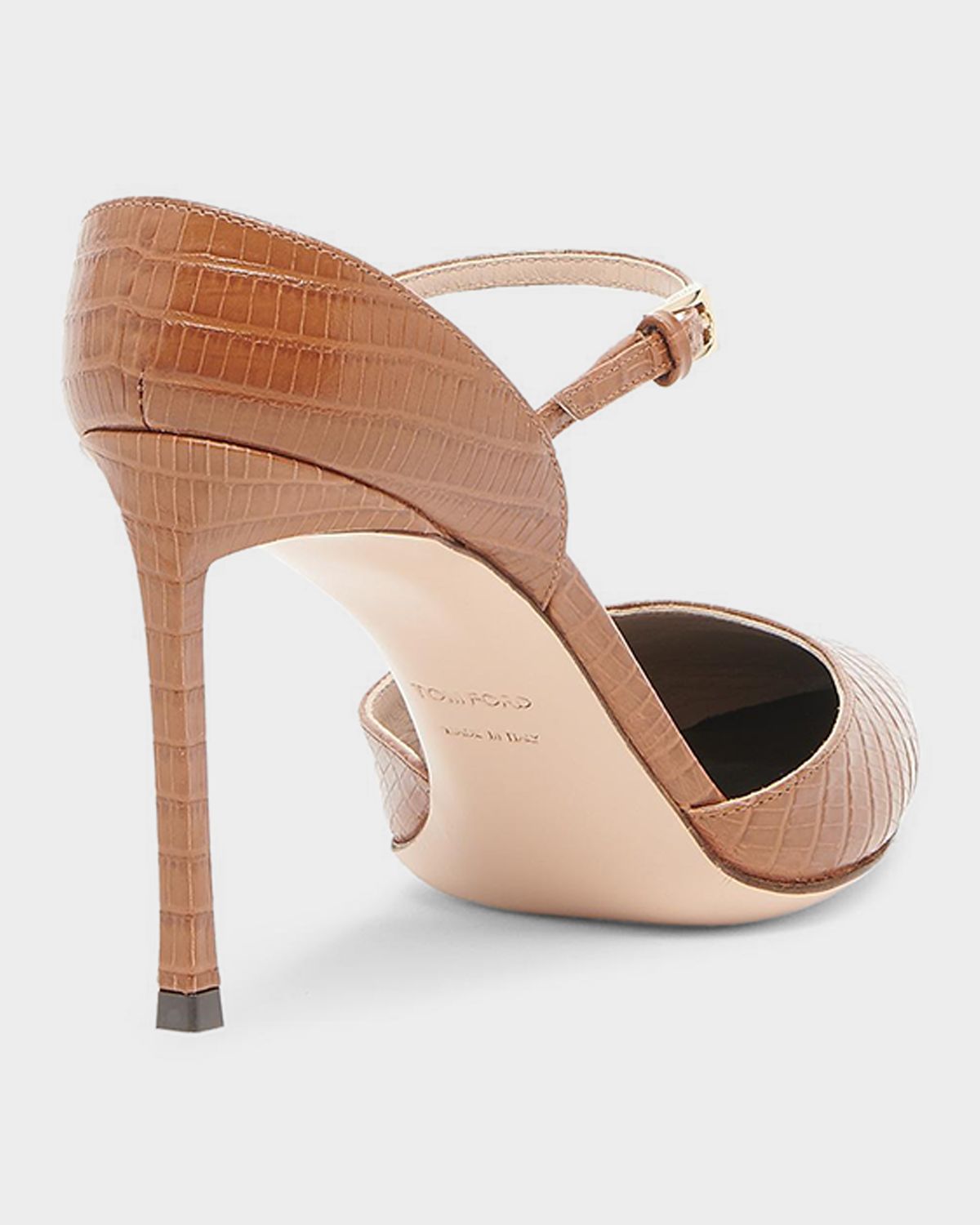 TOM FORD Tejus 85mm Croc-Embossed Leather Mary Jane Pumps