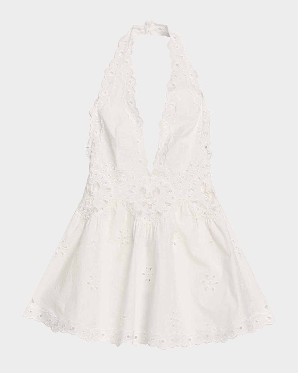 Retrofete Beranice Embroidered Halter Mini Dress