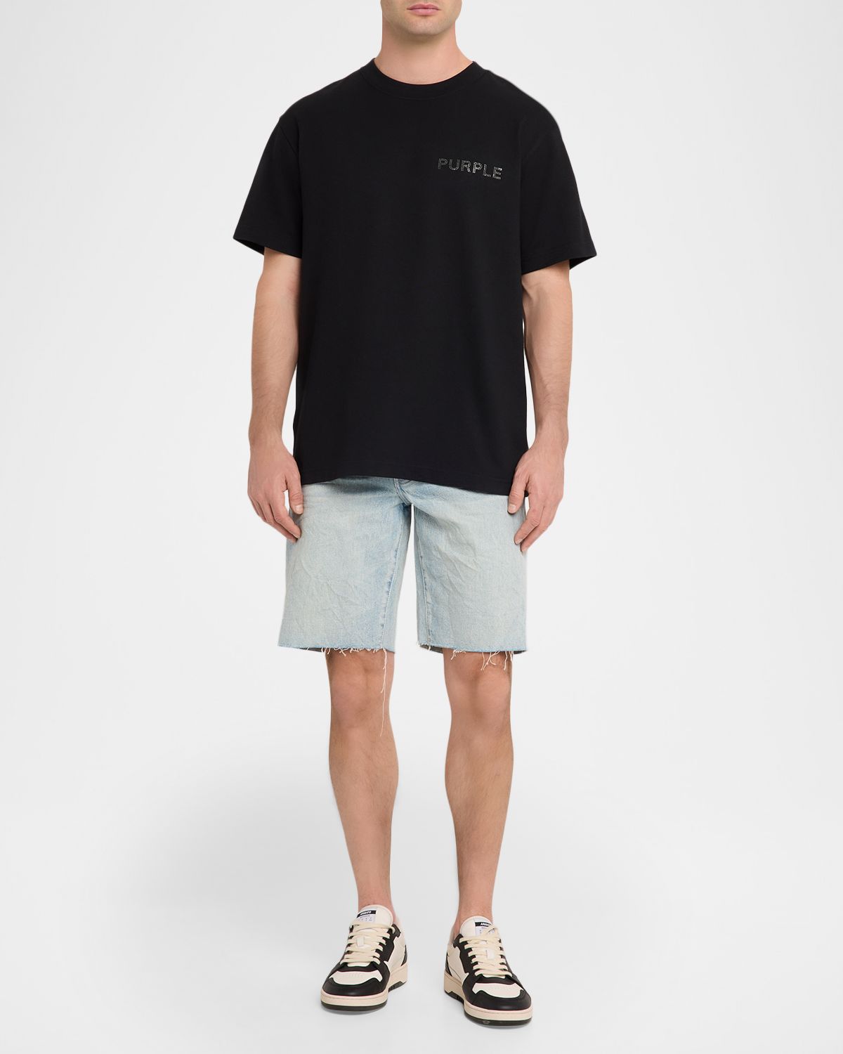 PURPLE Men 's P059 Denim Cutoff Shorts