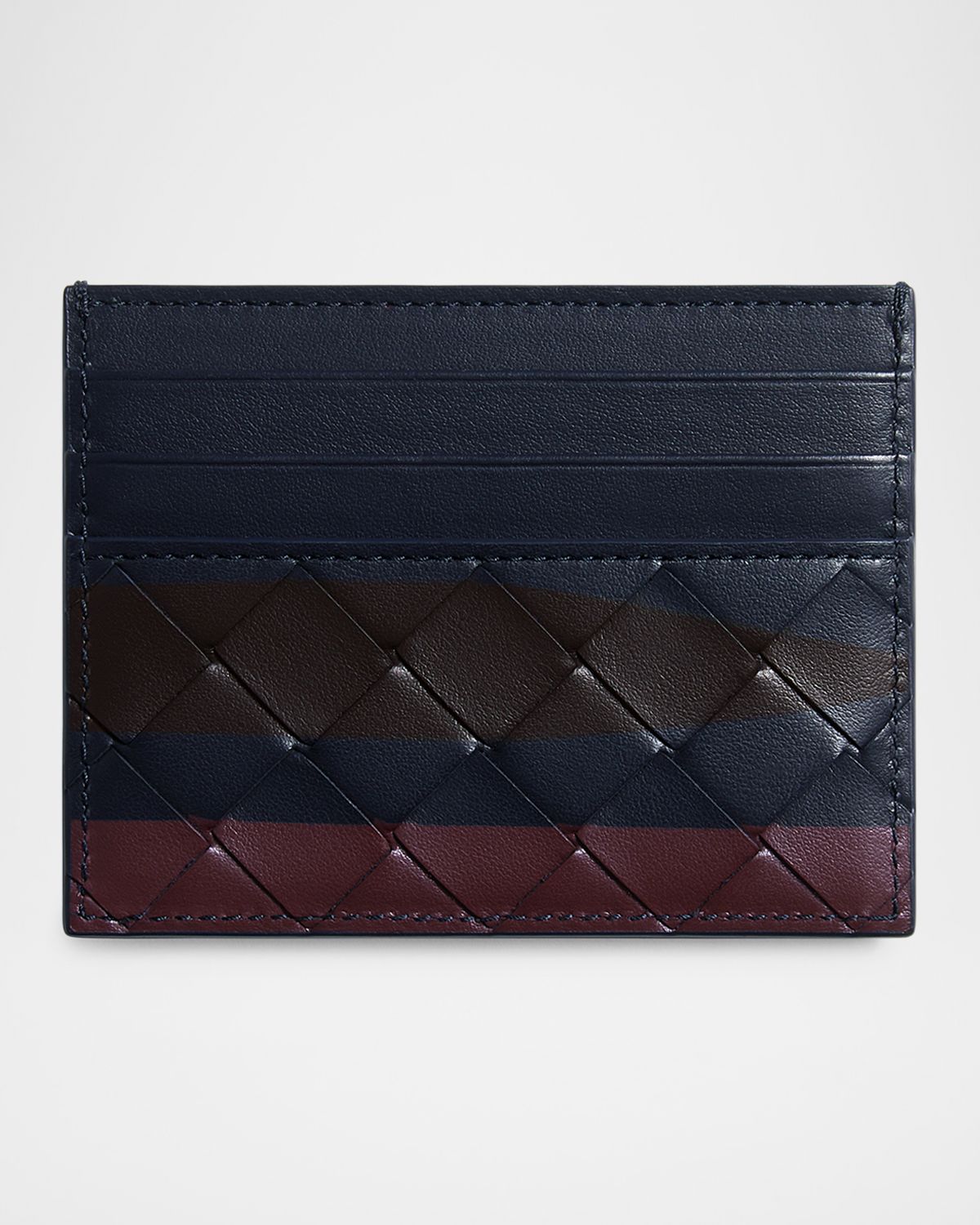 Bottega Veneta Men 's Intrecciato Airbrushed Card Holder