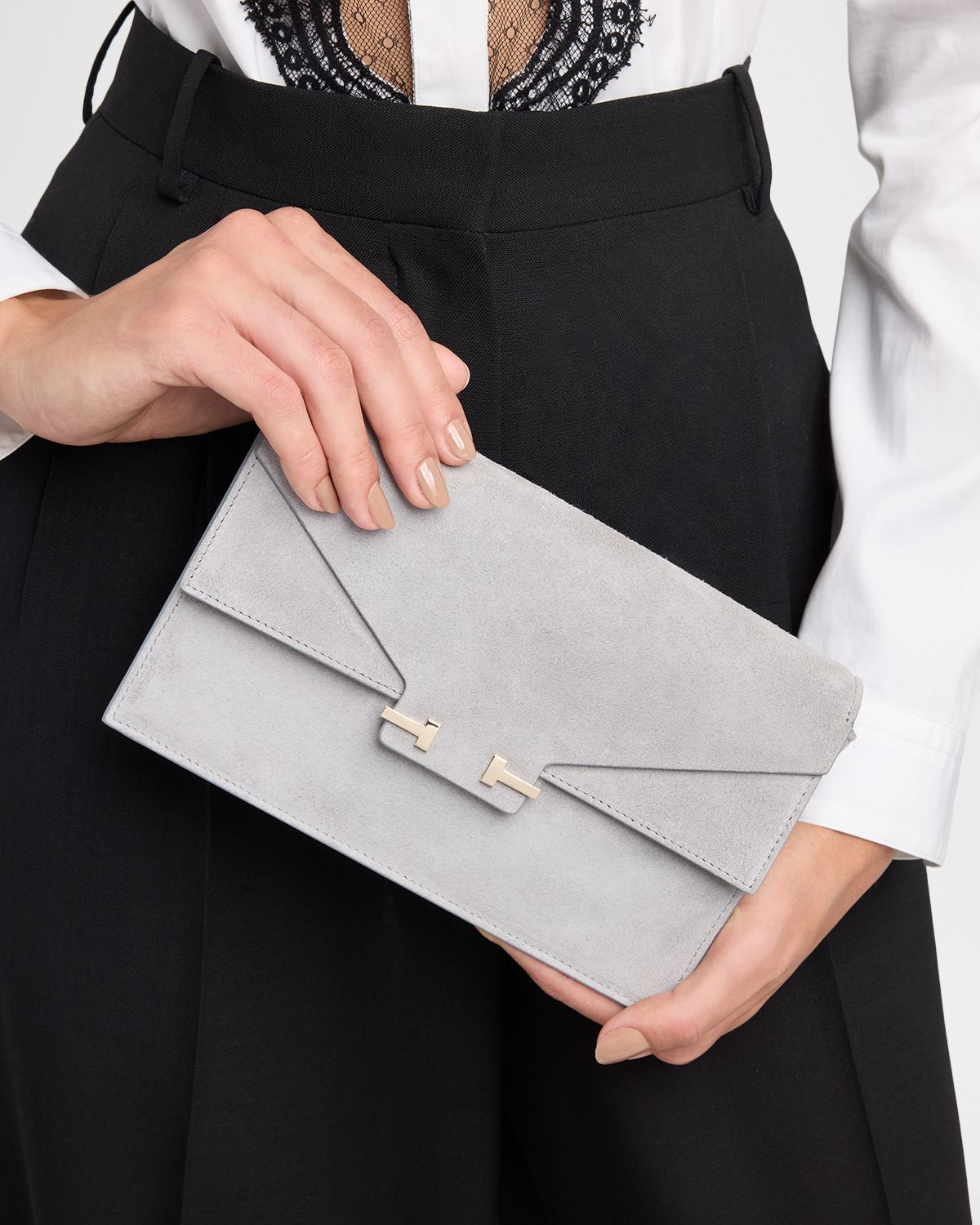 TOM FORD Mini Suede T-Clasp Shoulder Bag