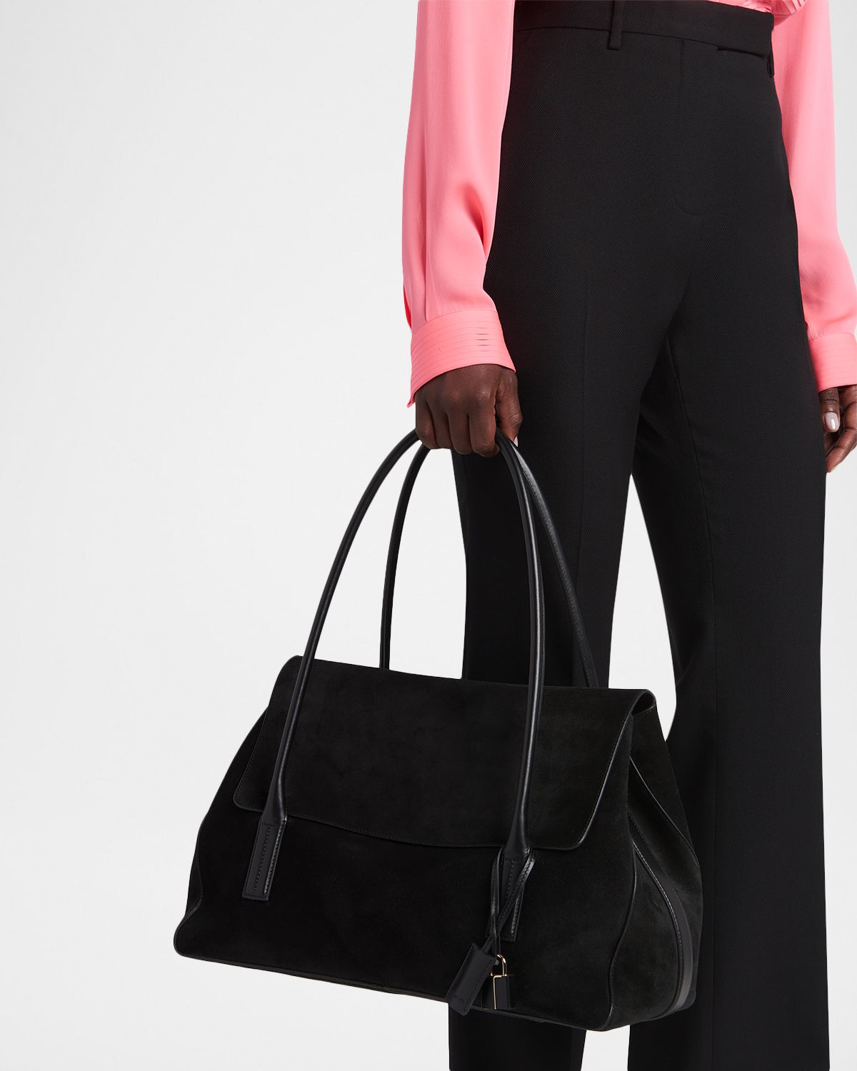 TOM FORD Eclipse Medium Suede & Leather Shoulder Bag