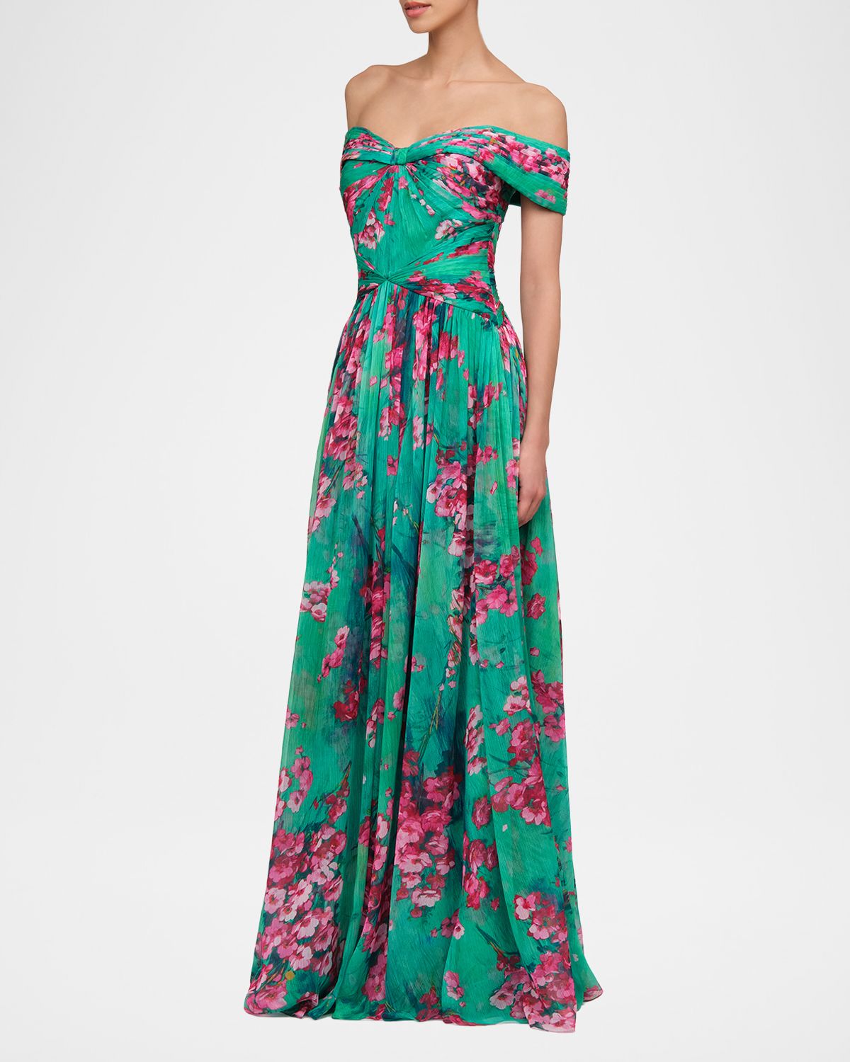 Theia Sabina Chiffon Off-Shoulder Gown | Thumbnail 4 Theia Sabina Chiffon Off-Shoulder Gown | Thumbnail 4