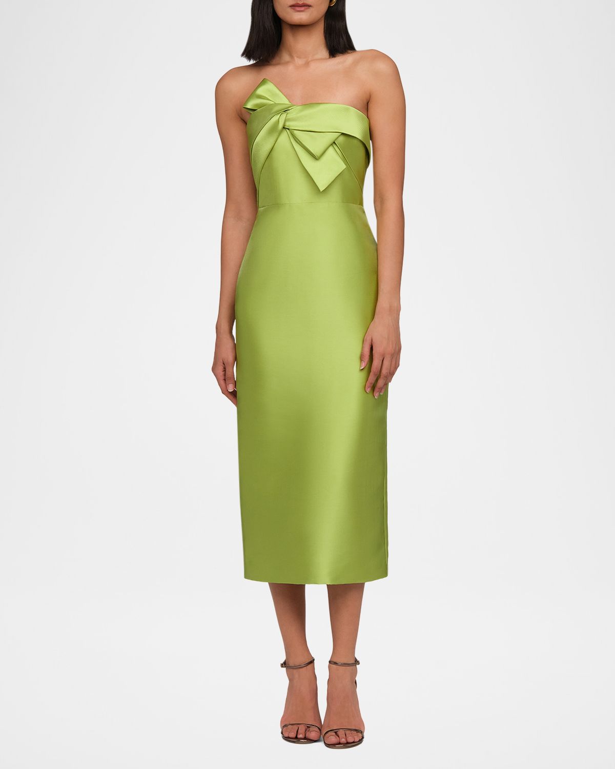 Theia Aliana Strapless Bow-Front Mikado Midi Dress | Thumbnail 5
