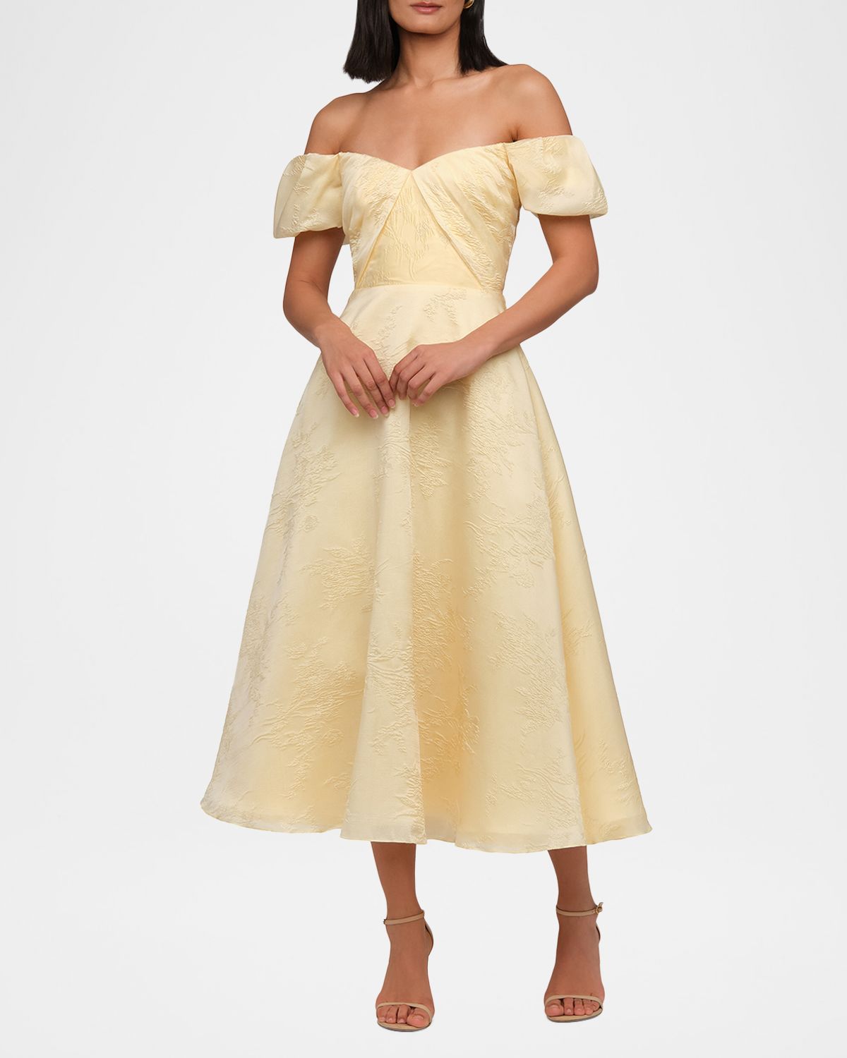 Theia Mel Off-Shoulder Jacquard Midi Dress | Thumbnail 5 Theia Mel Off-Shoulder Jacquard Midi Dress | Thumbnail 5