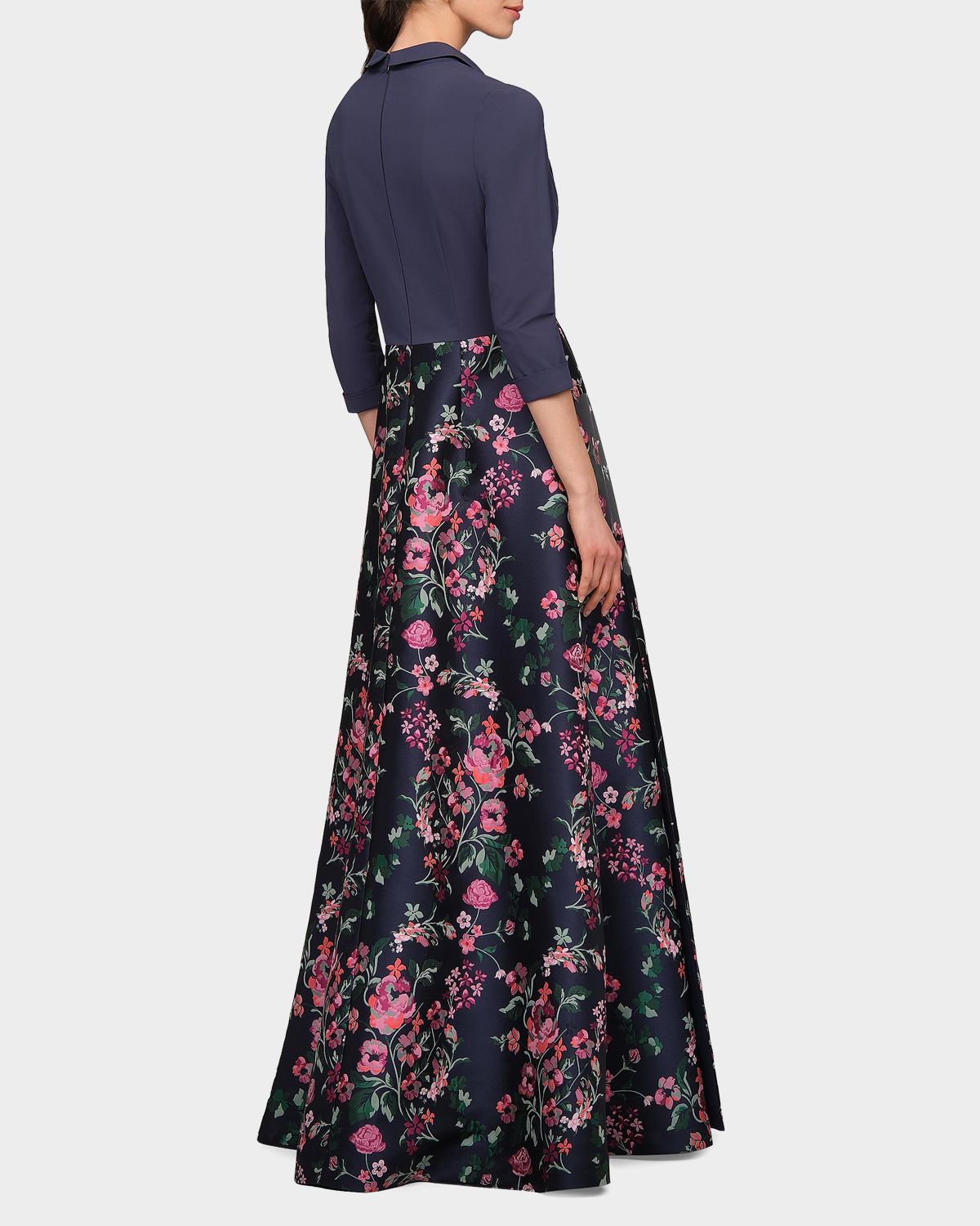 Kay Unger New York Marceline Floral-Jacquard Shirtwaist Gown | Thumbnail 3 Kay Unger New York Marceline Floral-Jacquard Shirtwaist Gown | Thumbnail 3