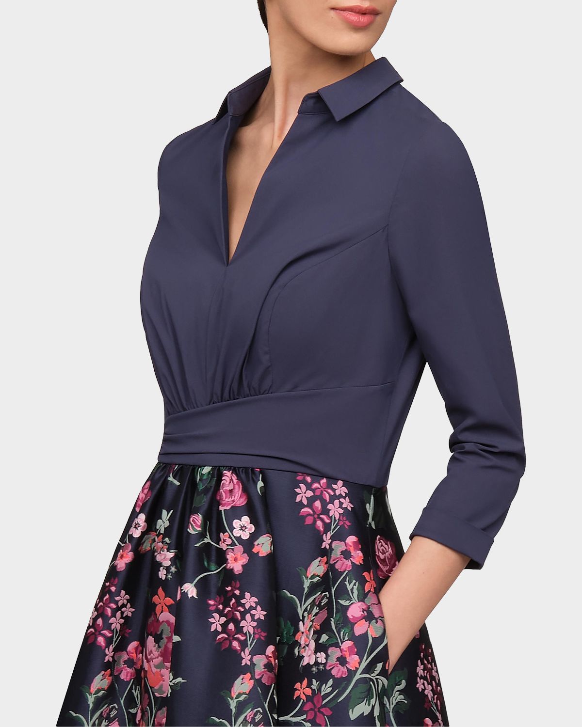 Kay Unger New York Marceline Floral-Jacquard Shirtwaist Gown | Thumbnail 5 Kay Unger New York Marceline Floral-Jacquard Shirtwaist Gown | Thumbnail 5
