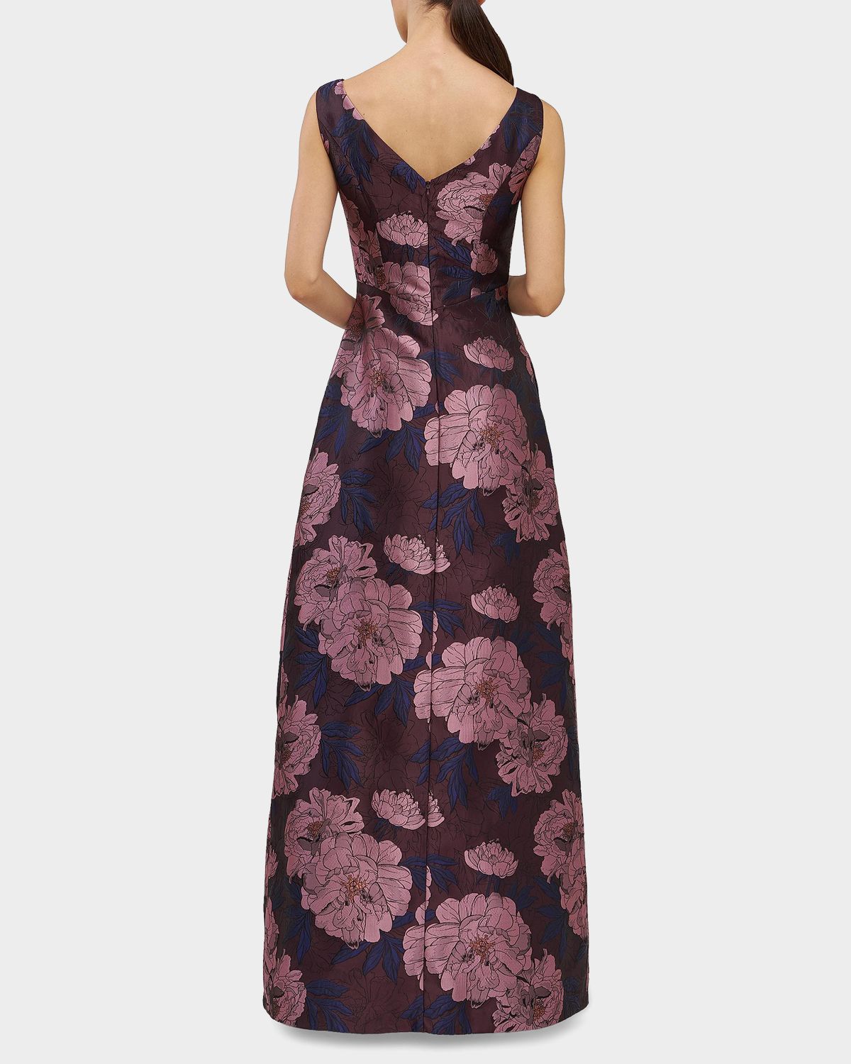Kay Unger New York Caitlin Floral Jacquard Fit & Flare Gown | Thumbnail 3 Kay Unger New York Caitlin Floral Jacquard Fit & Flare Gown | Thumbnail 3