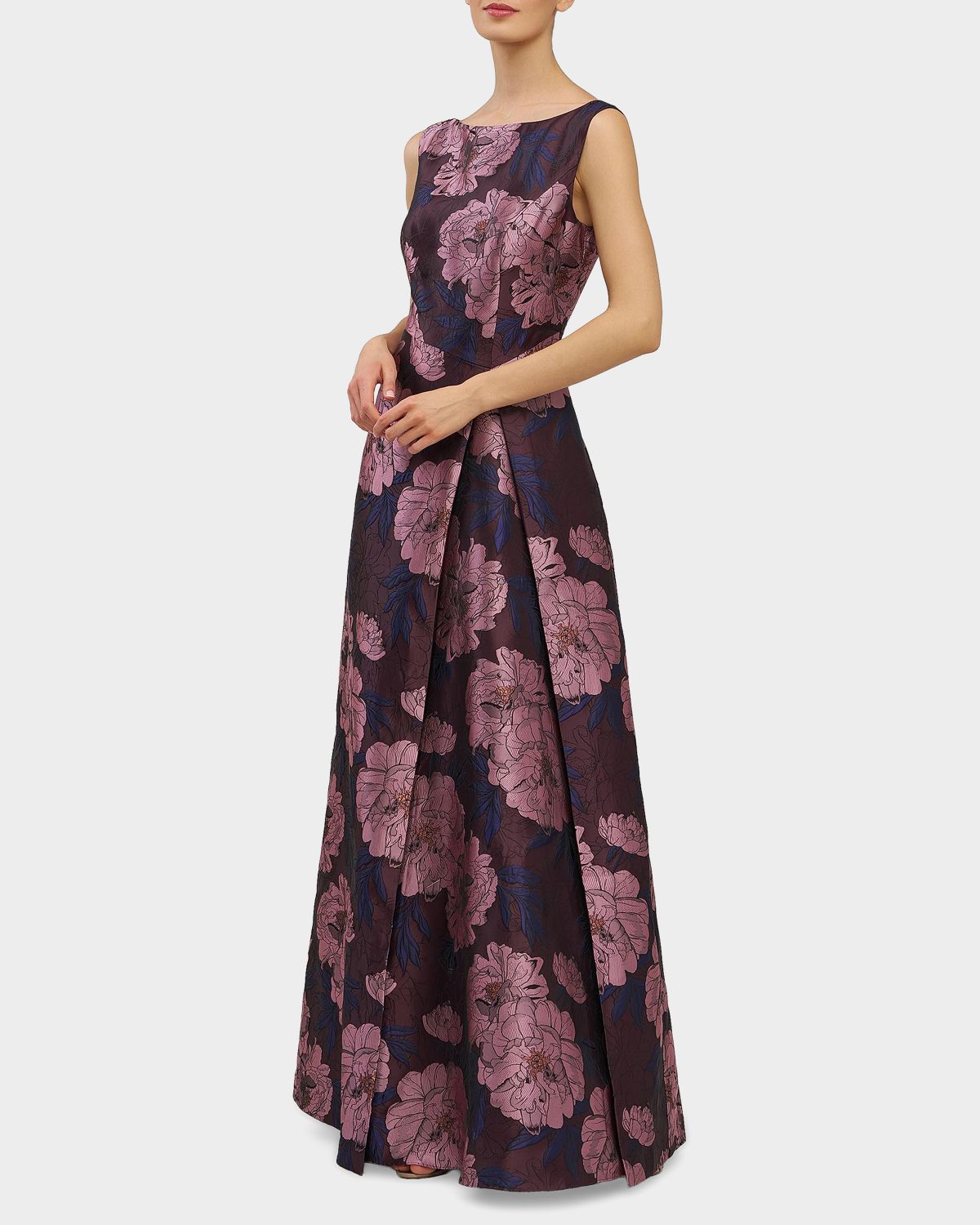Kay Unger New York Caitlin Floral Jacquard Fit & Flare Gown | Thumbnail 4 Kay Unger New York Caitlin Floral Jacquard Fit & Flare Gown | Thumbnail 4