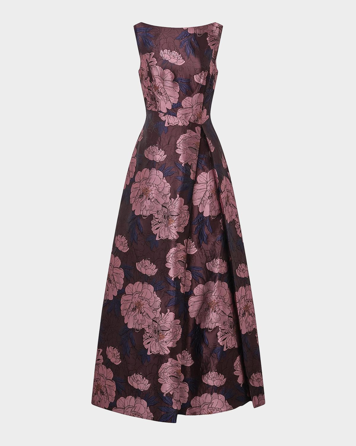 Kay Unger New York Caitlin Floral Jacquard Fit & Flare Gown