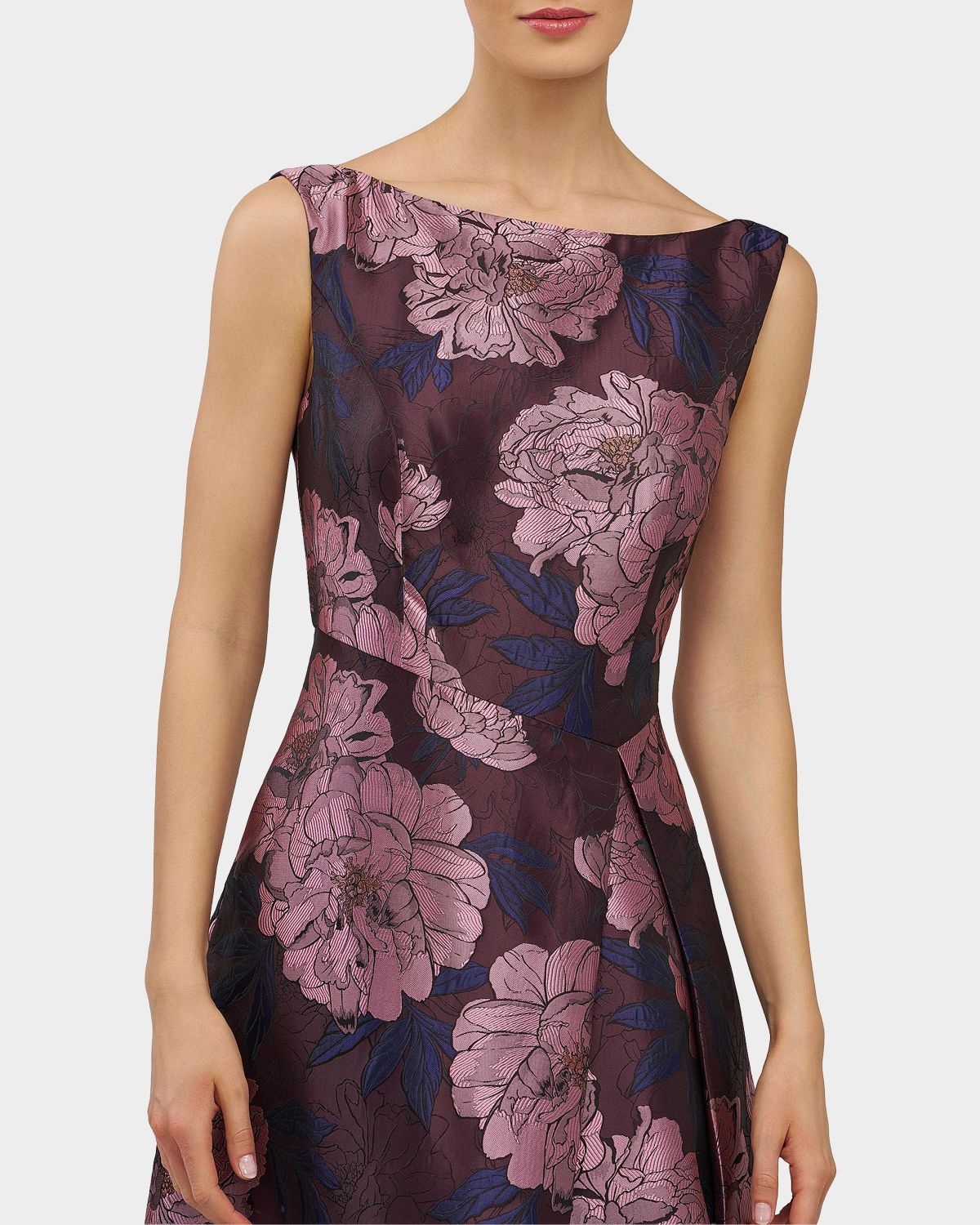 Kay Unger New York Caitlin Floral Jacquard Fit & Flare Gown | Thumbnail 6 Kay Unger New York Caitlin Floral Jacquard Fit & Flare Gown | Thumbnail 6