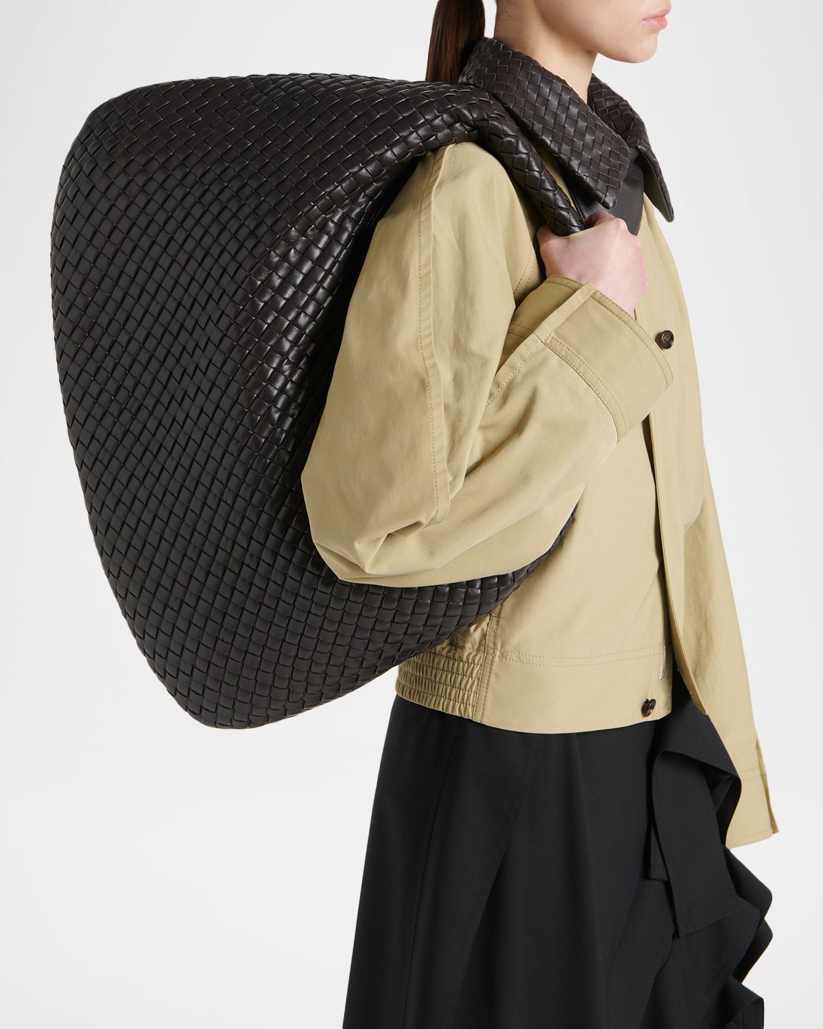 Bottega Veneta Maxi Veneta Leather Shoulder Bag