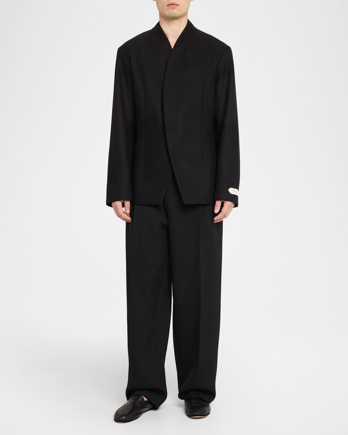 Jacquemus Men 's Bastide Collarless Tailored Wool Jacket | Thumbnail 5 Jacquemus Men 's Bastide Collarless Tailored Wool Jacket | Thumbnail 5