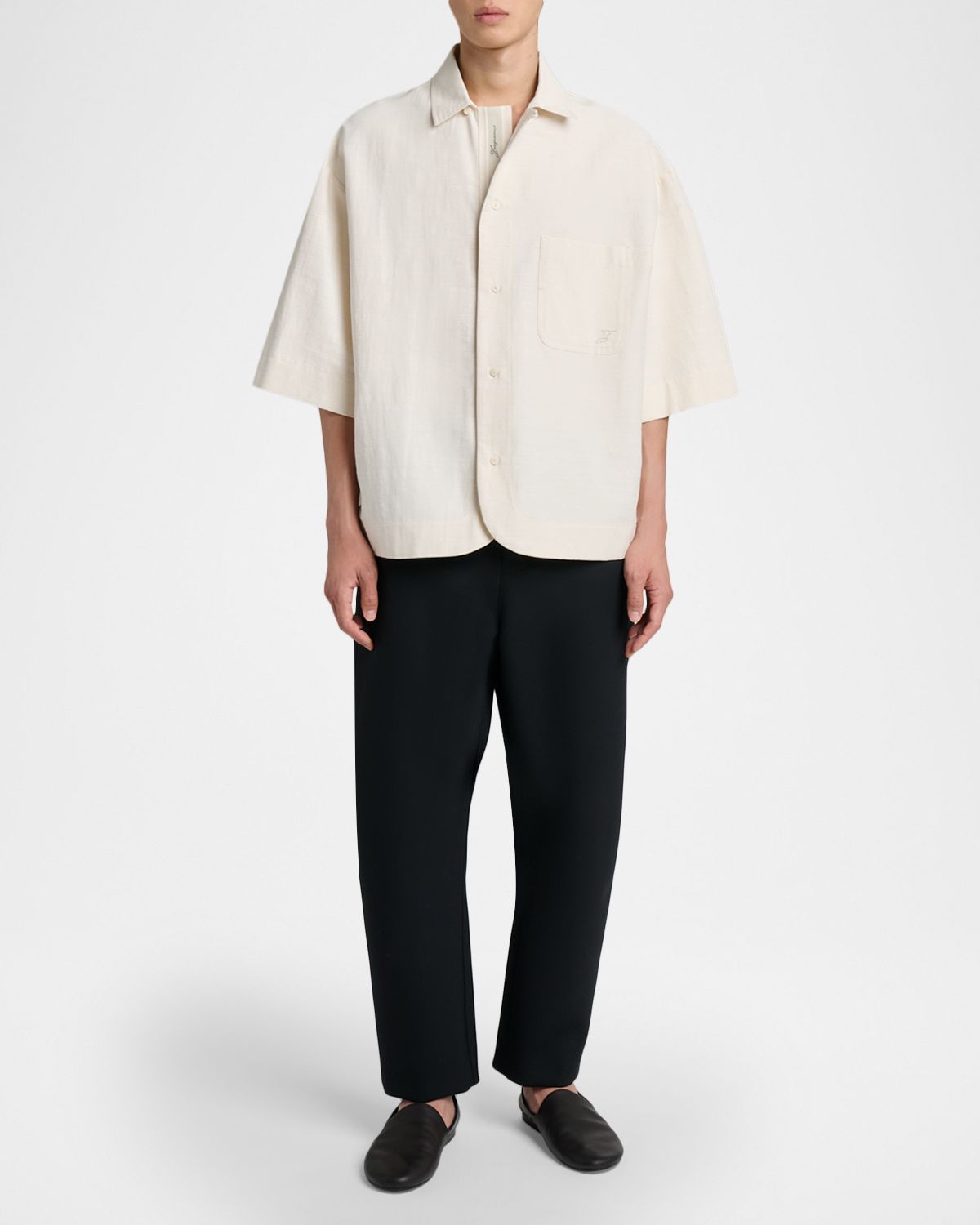 Jacquemus Men 's Le Pantalon Cropped Curved-Leg Trousers | Thumbnail 5 Jacquemus Men 's Le Pantalon Cropped Curved-Leg Trousers | Thumbnail 5