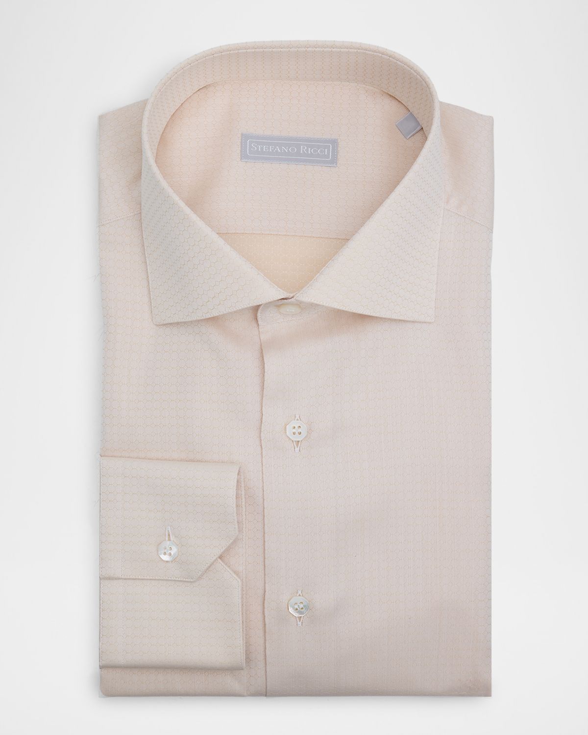 Stefano Ricci Men 's Cotton Tonal Geometric Jacquard Dress Shirt