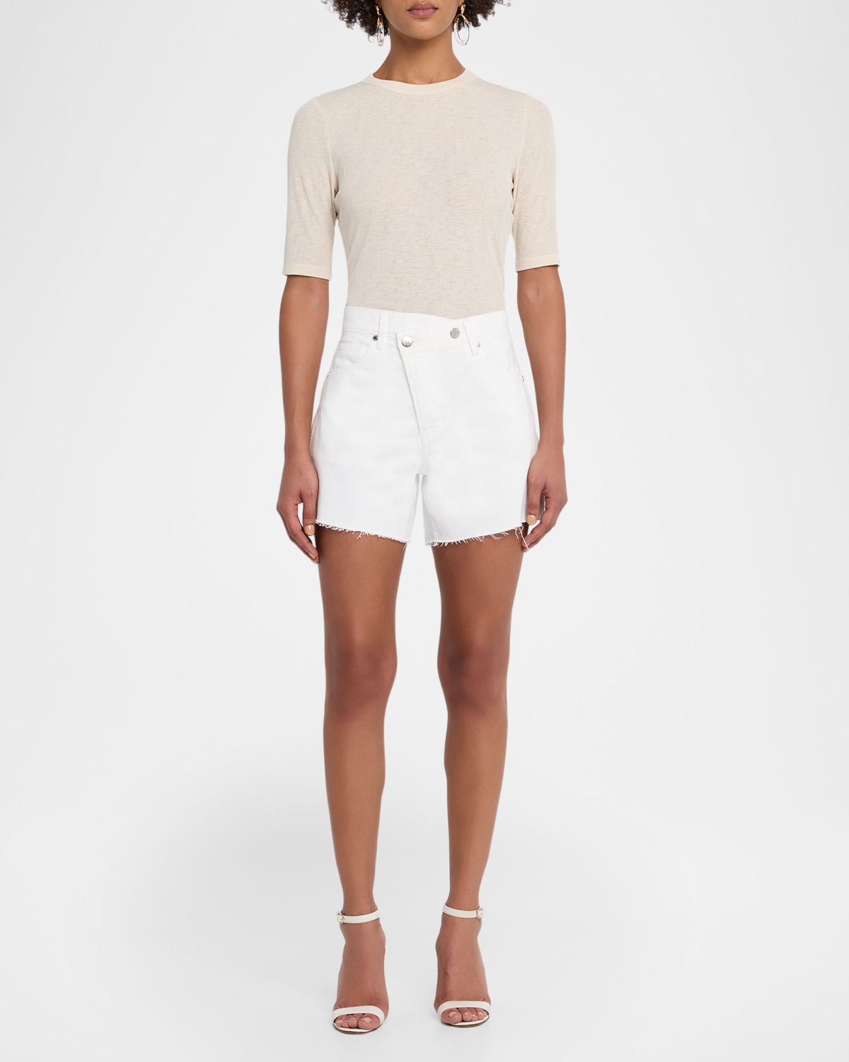 Veronica Beard Auclair Knit Elbow-Sleeve Tee