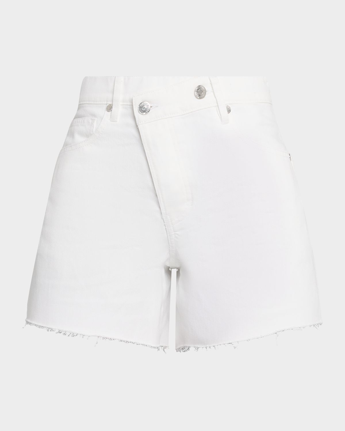 Veronica Beard Ellis Mid-Rise Crossover Denim Shorts